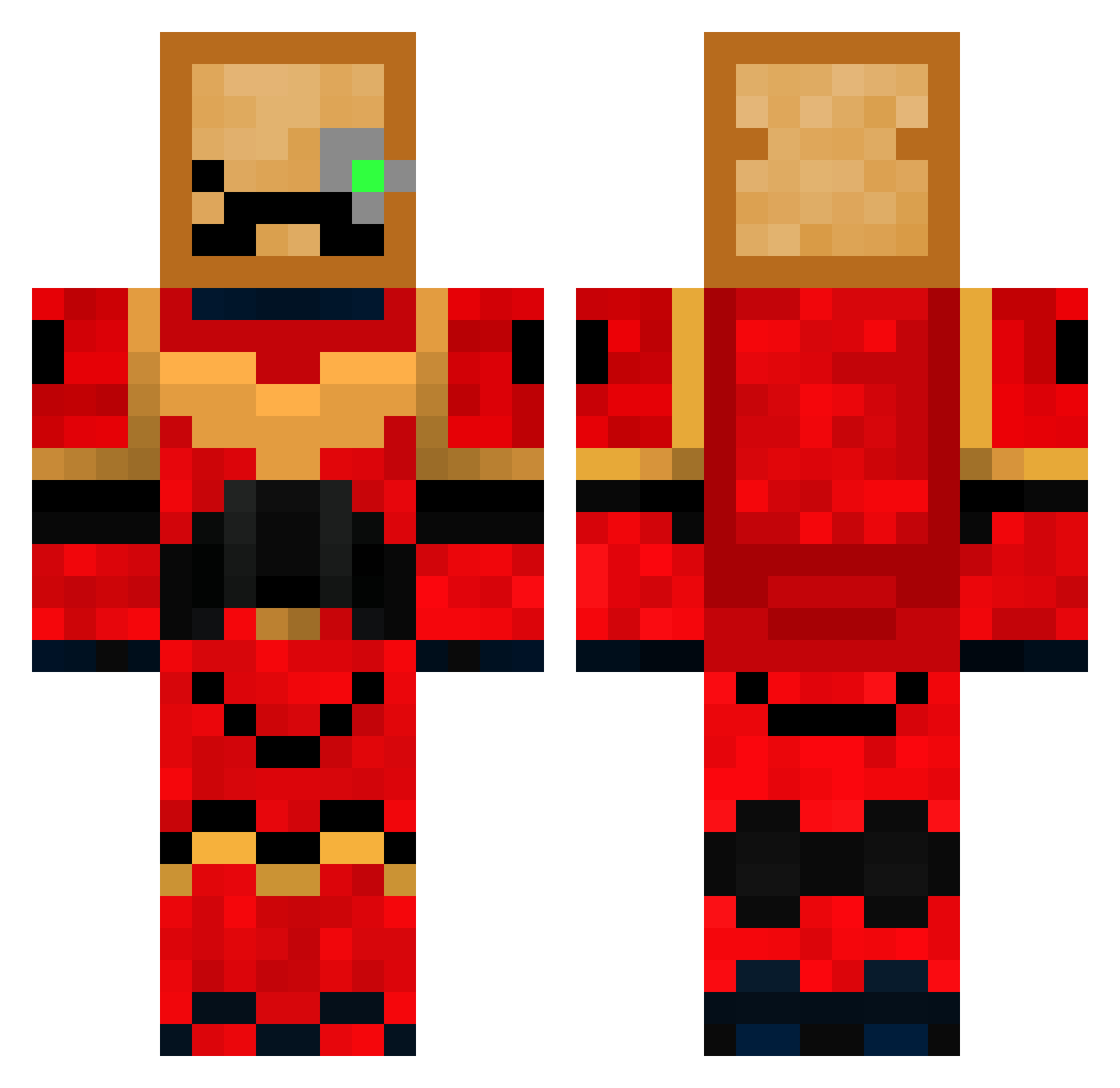 Pin2Mii Minecraft skin, front and back view