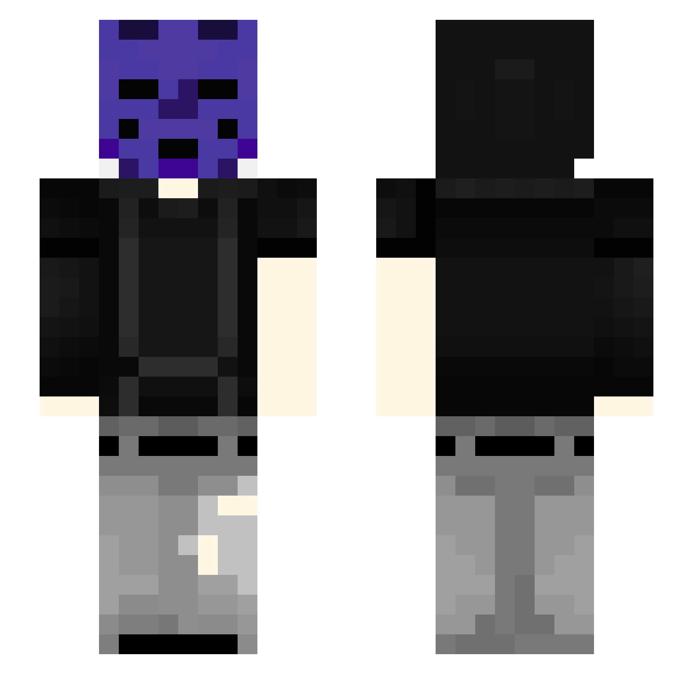 itph Minecraft skin, front and back view