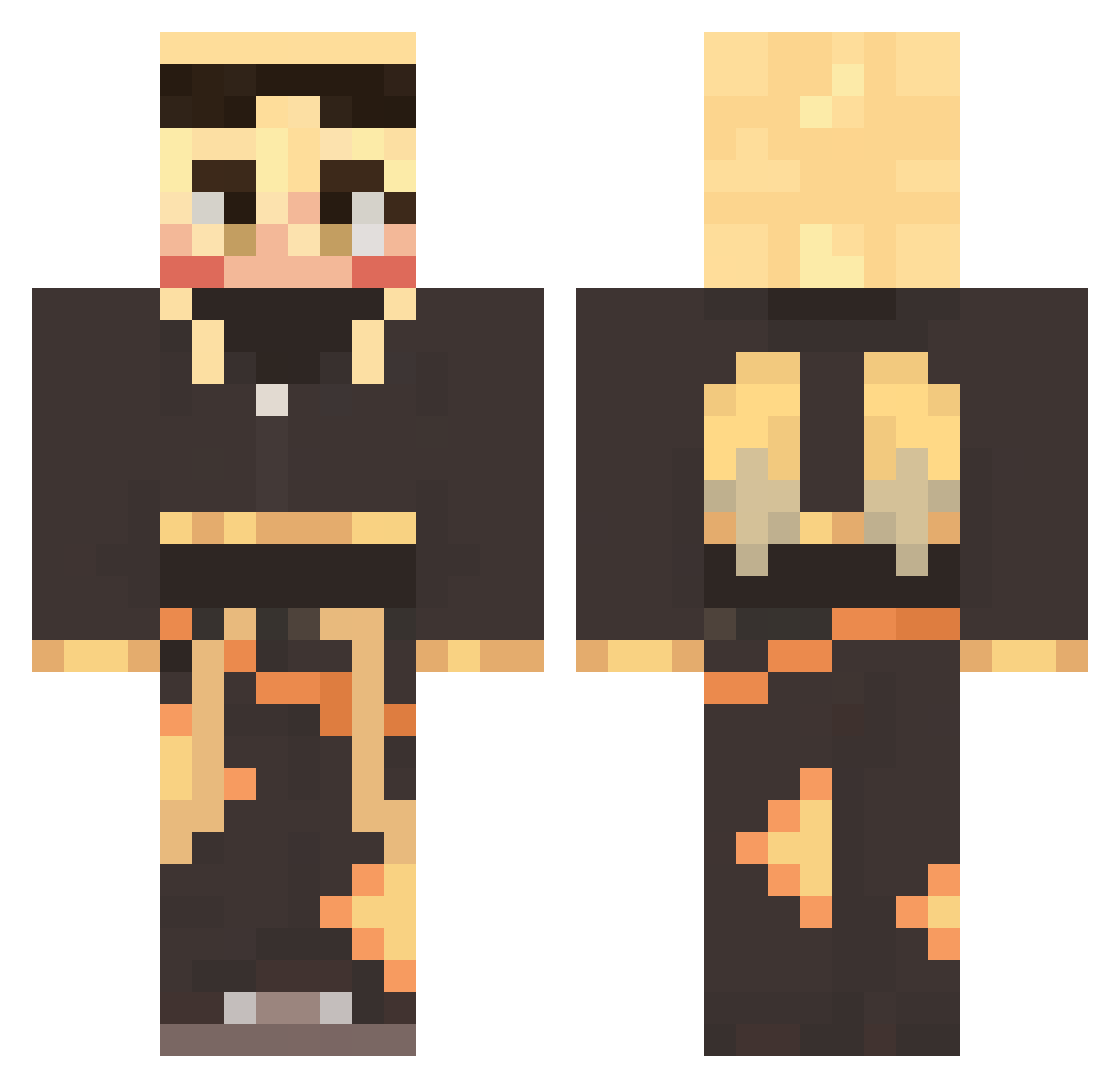 flowtrims Minecraft skin, front and back view