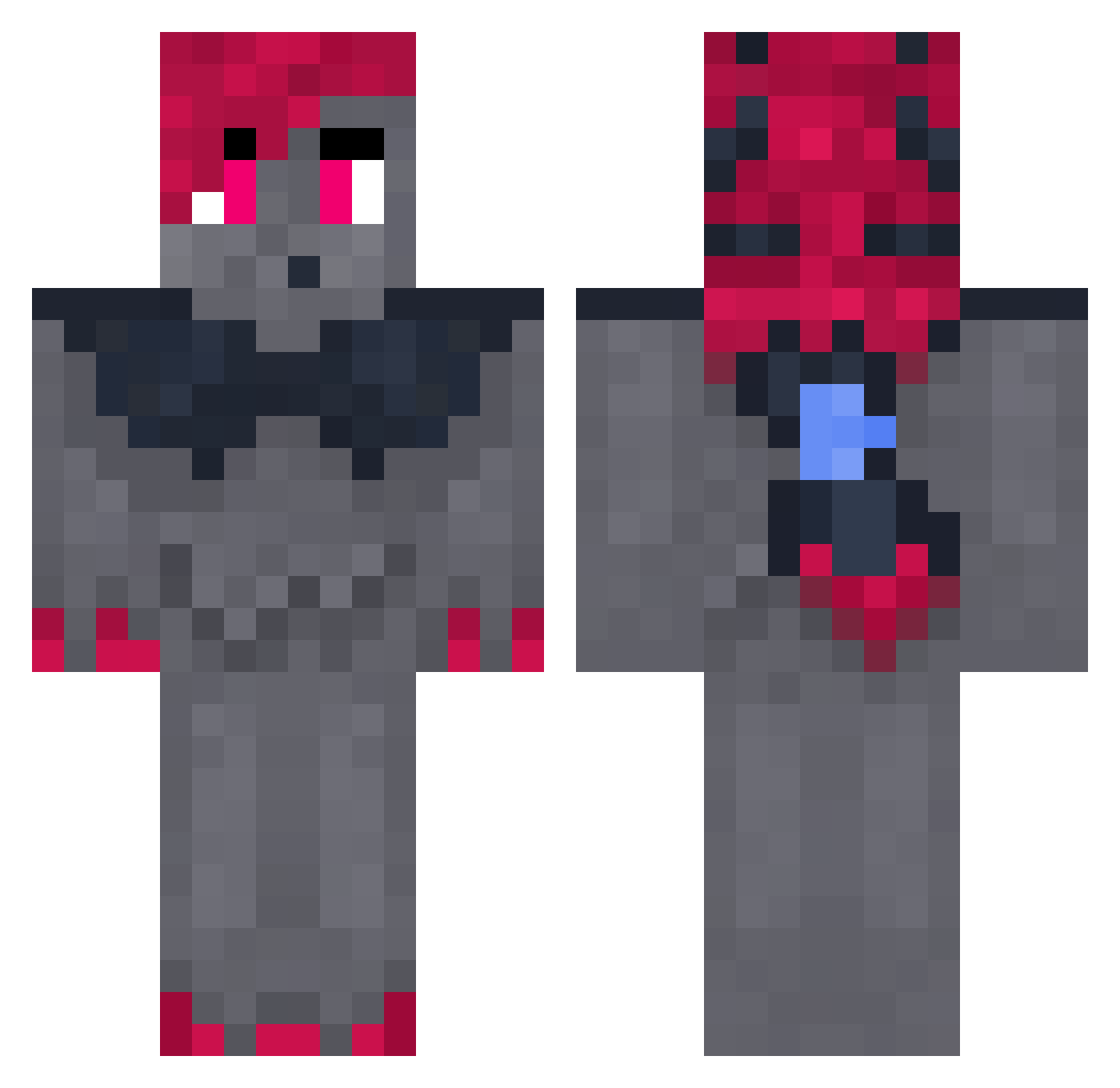 Territorian Minecraft skin, front and back view