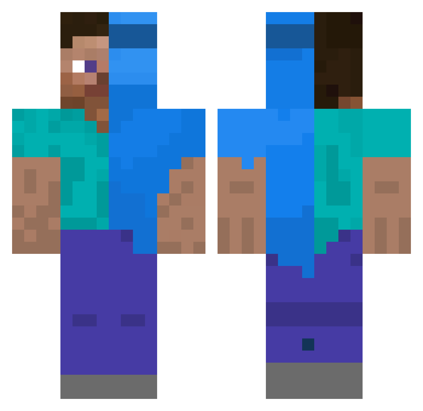 OtterMilo Minecraft skin, front and back view