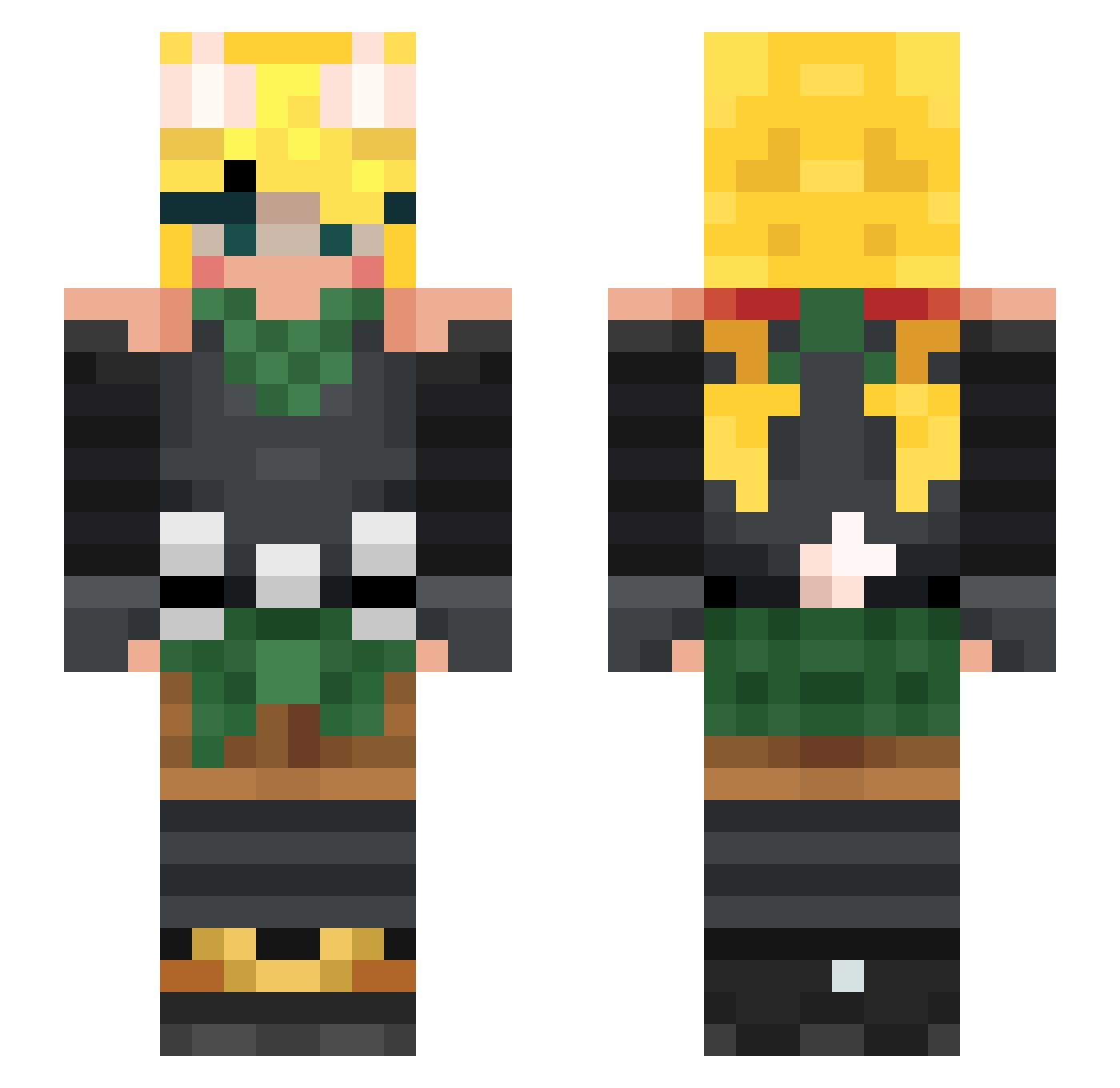 Fimiya Minecraft skin, front and back view