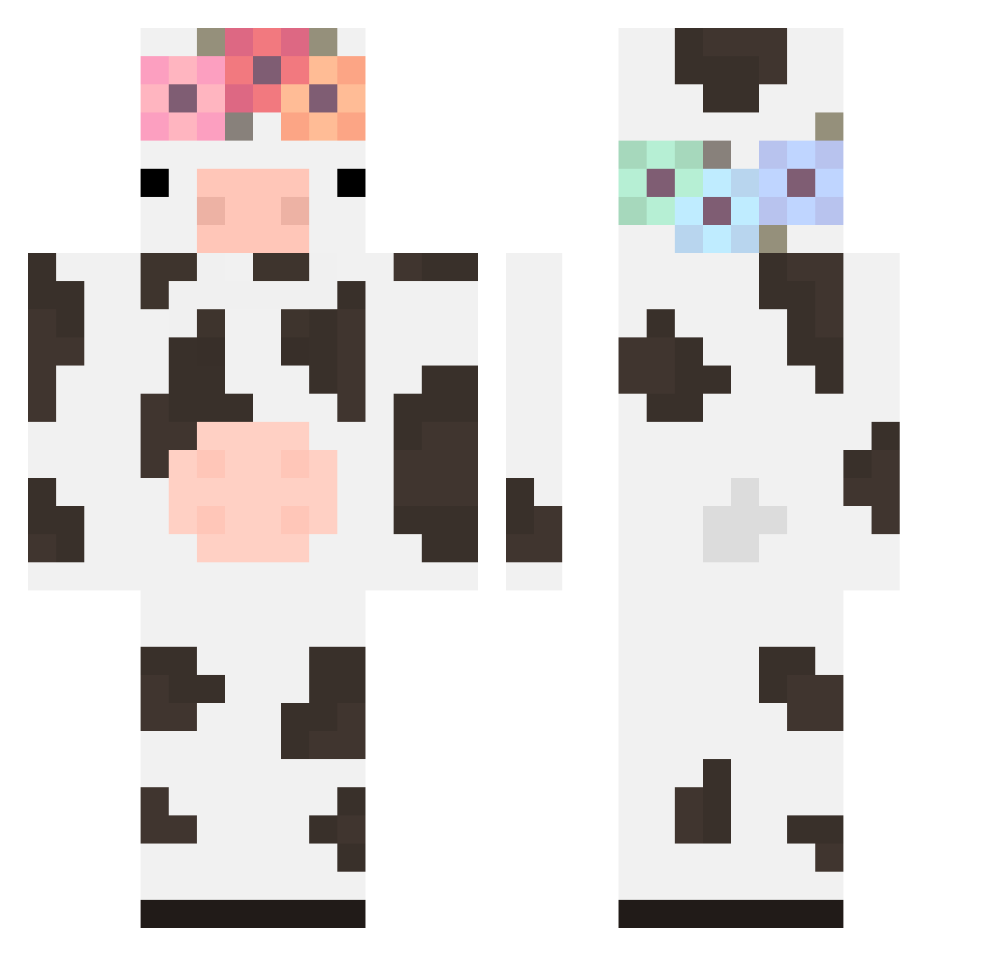 Drysden Minecraft skin, front and back view