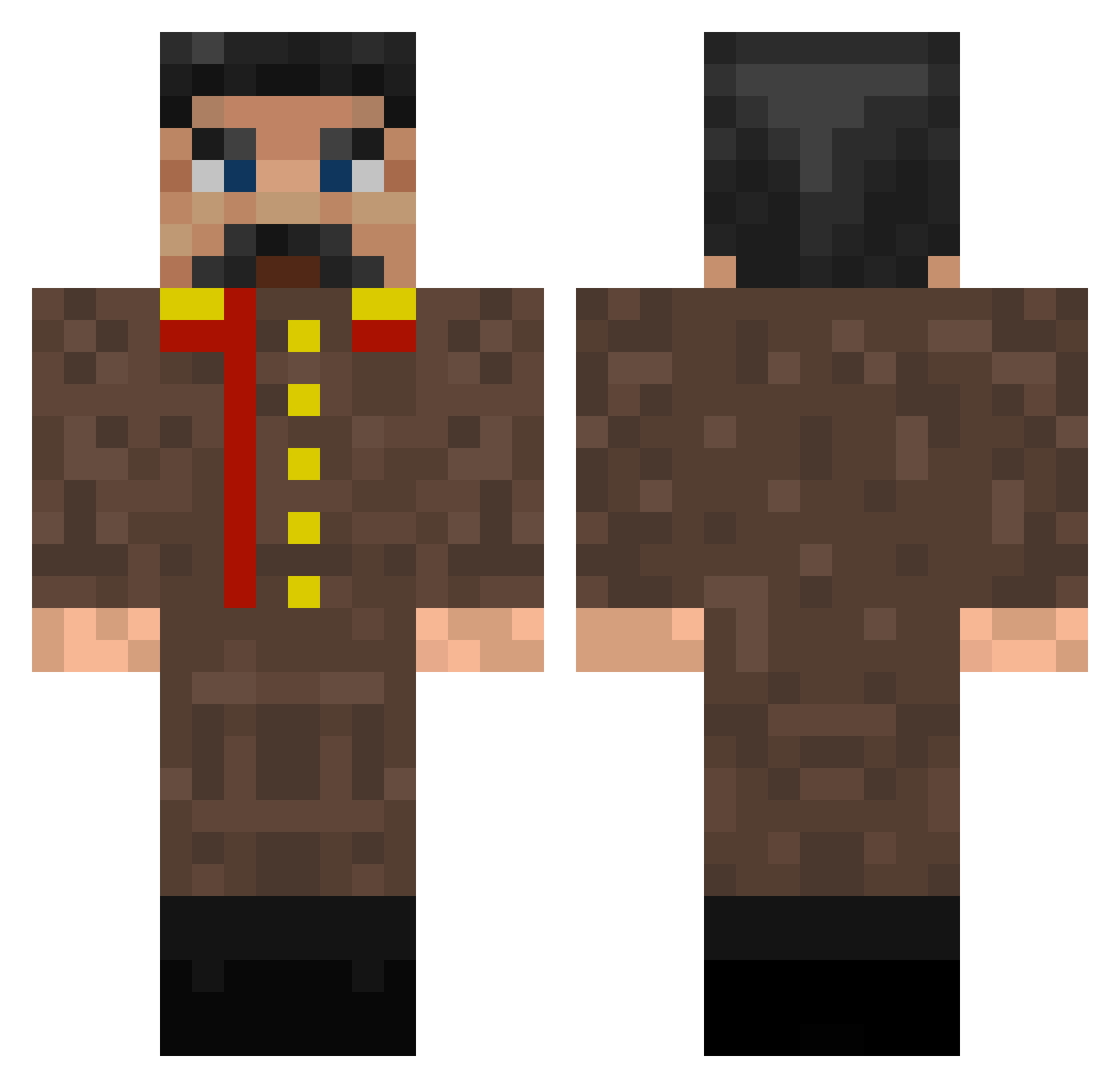 silliesaaron Minecraft skin, front and back view