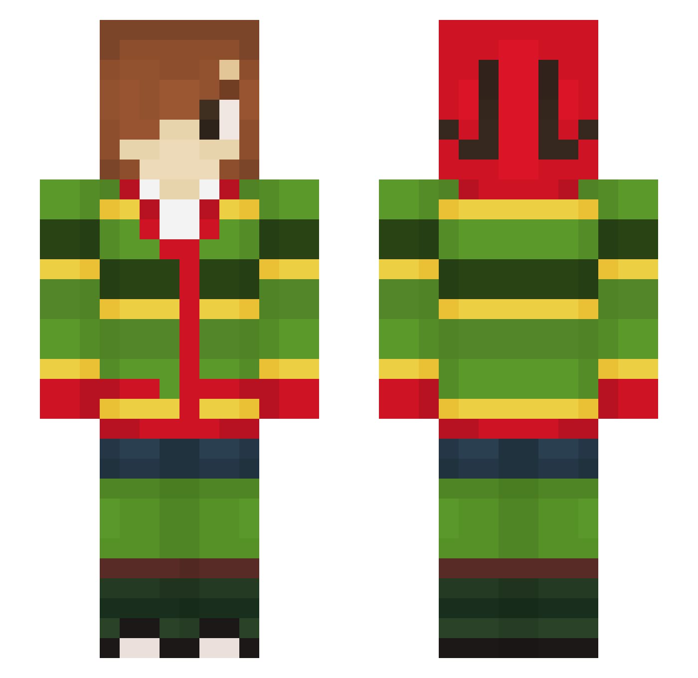 Kinoyu Minecraft skin, front and back view