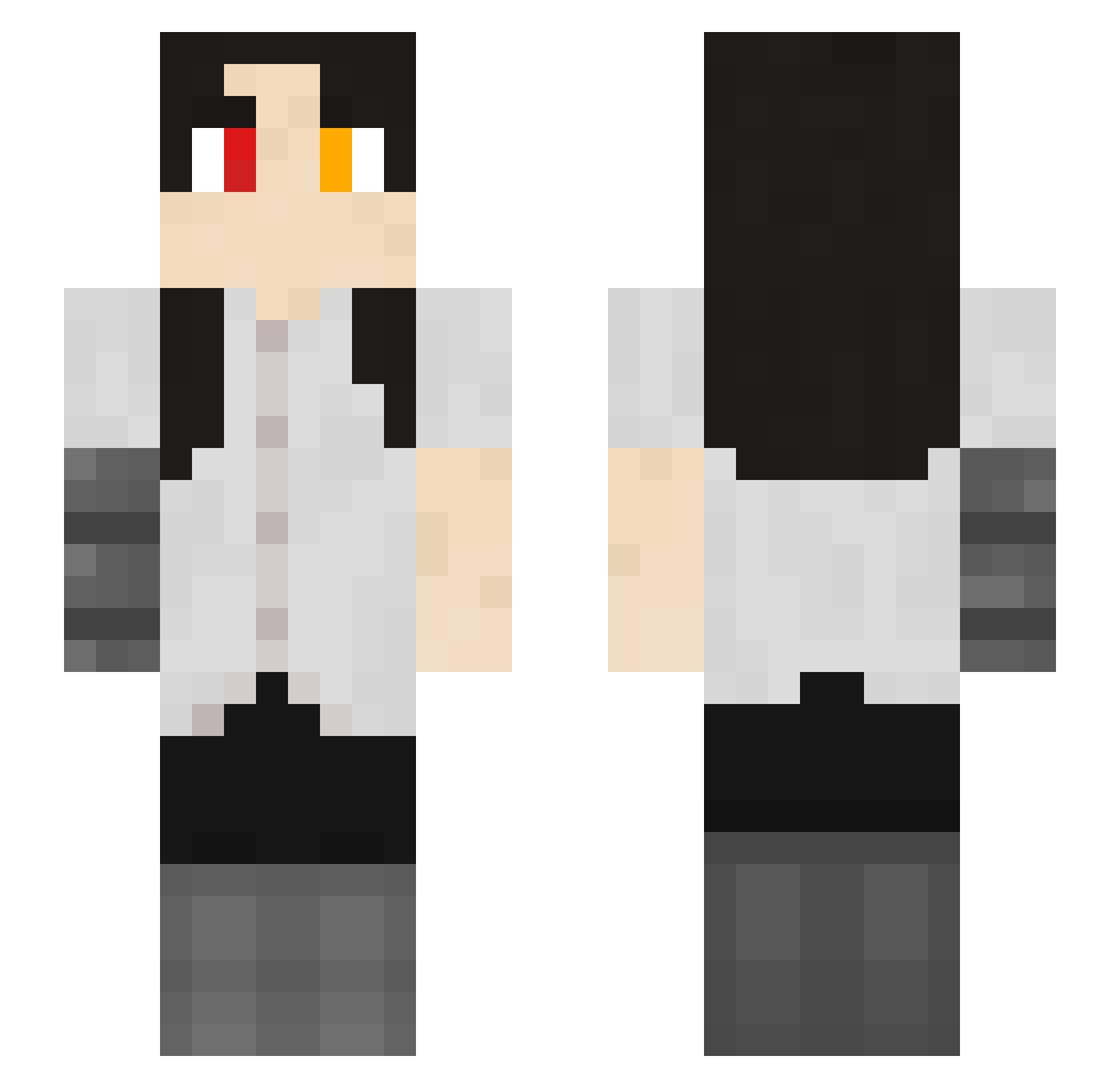 SierraWD Minecraft skin, front and back view