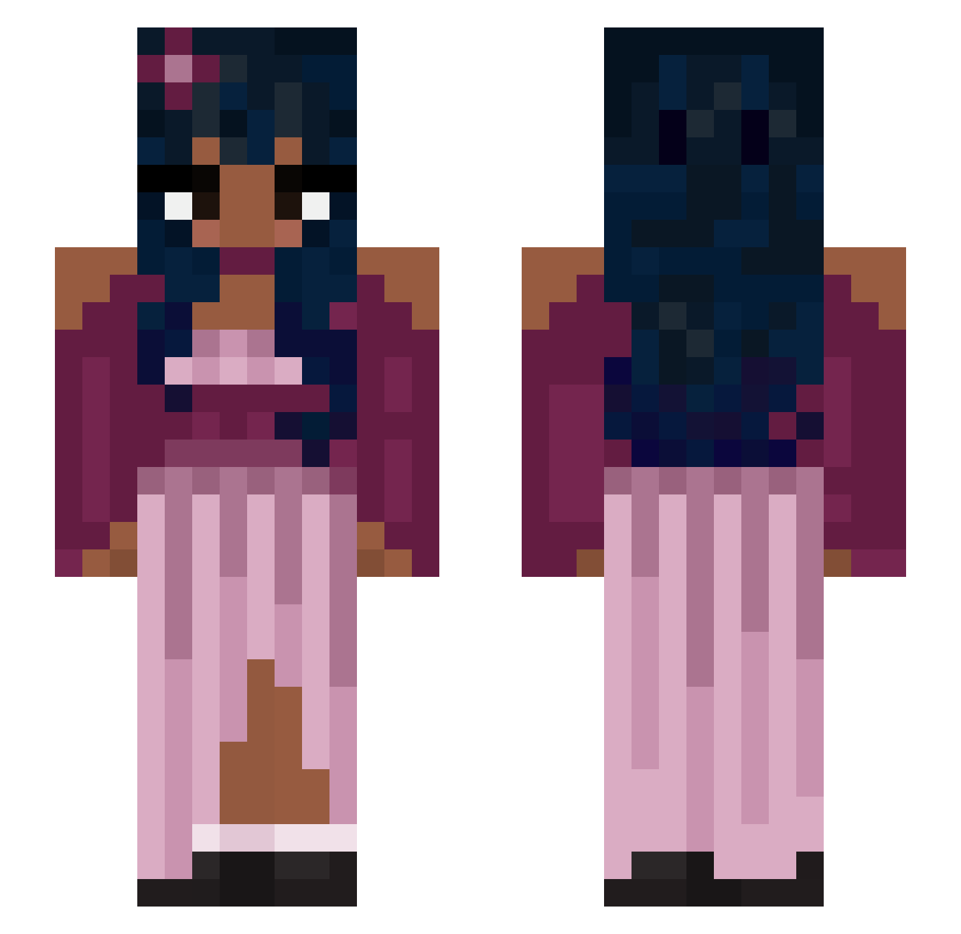 TequliWormBeauty Minecraft skin, front and back view