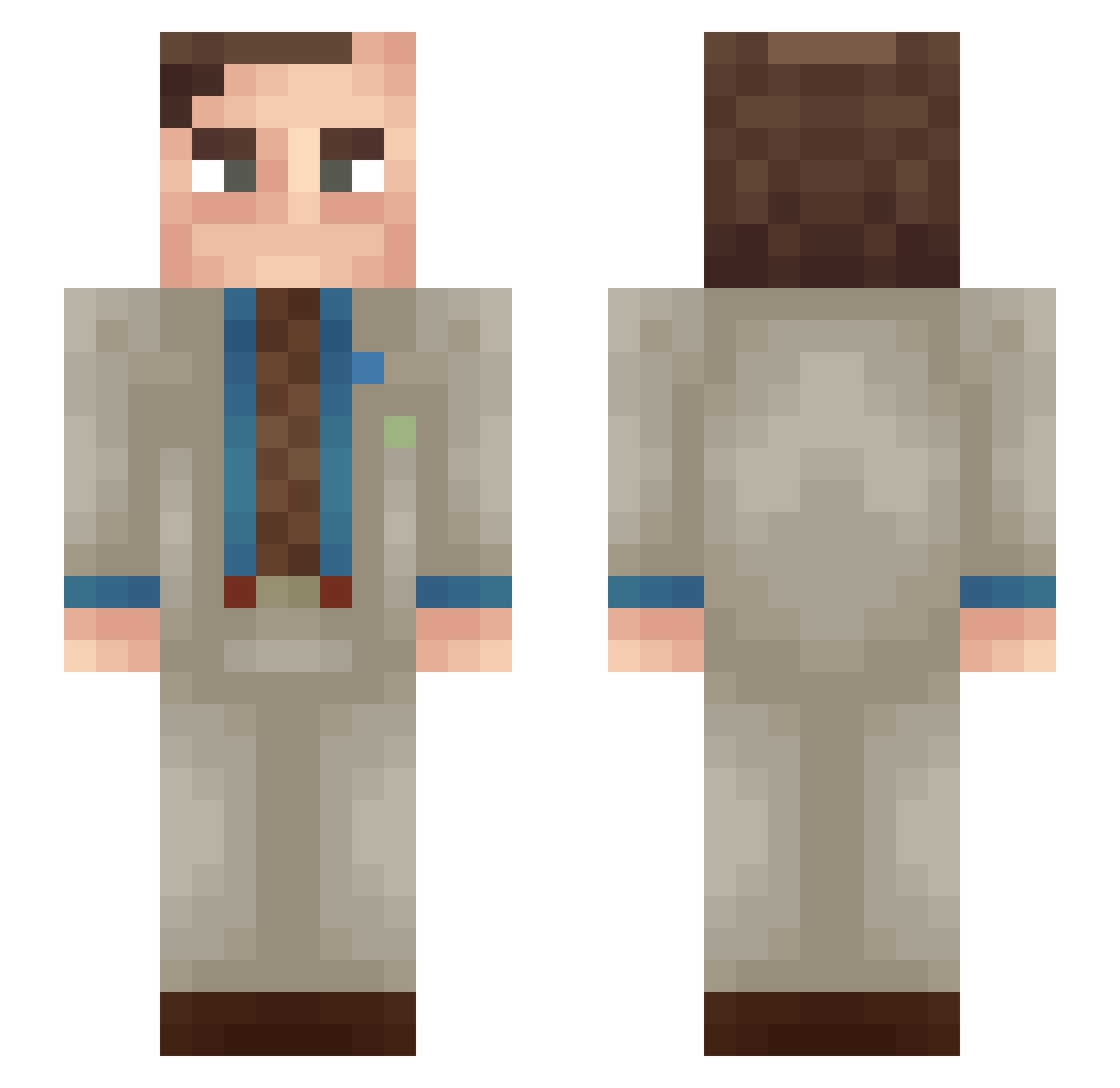pangrusmos Minecraft skin, front and back view