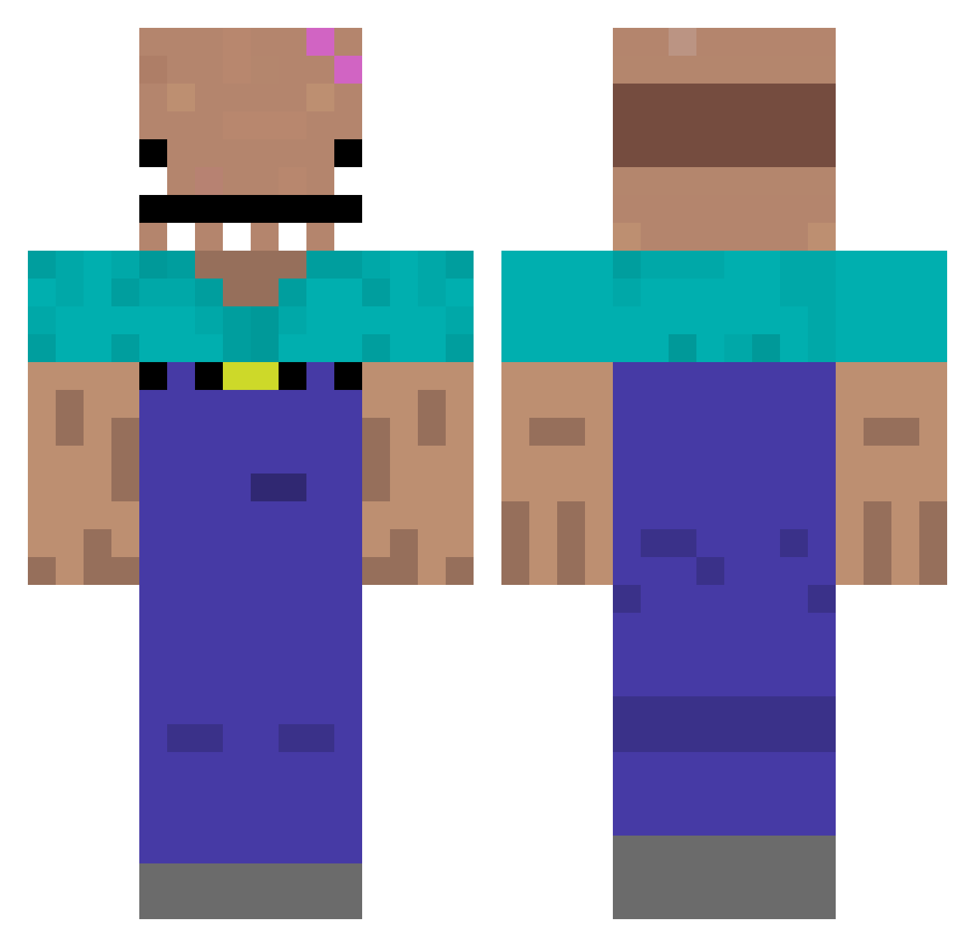 Concise Minecraft skin, front and back view