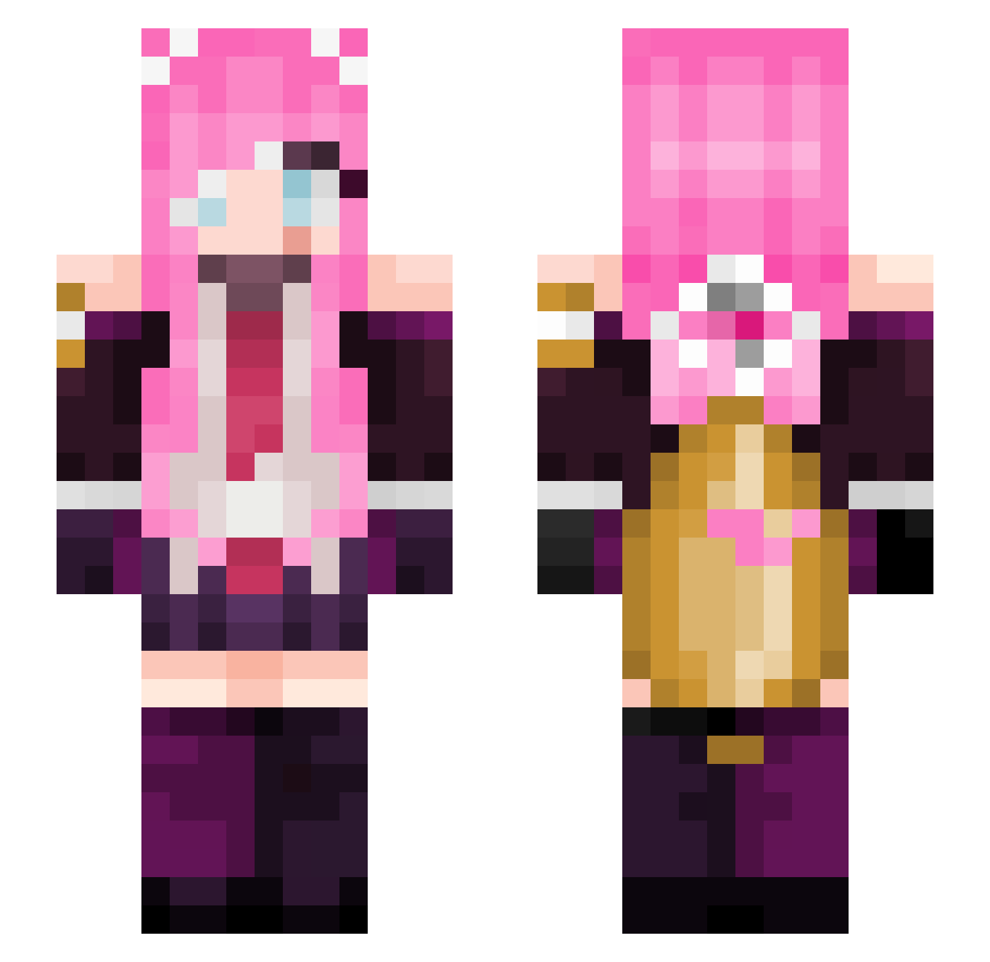zGold_Virus Minecraft skin, front and back view