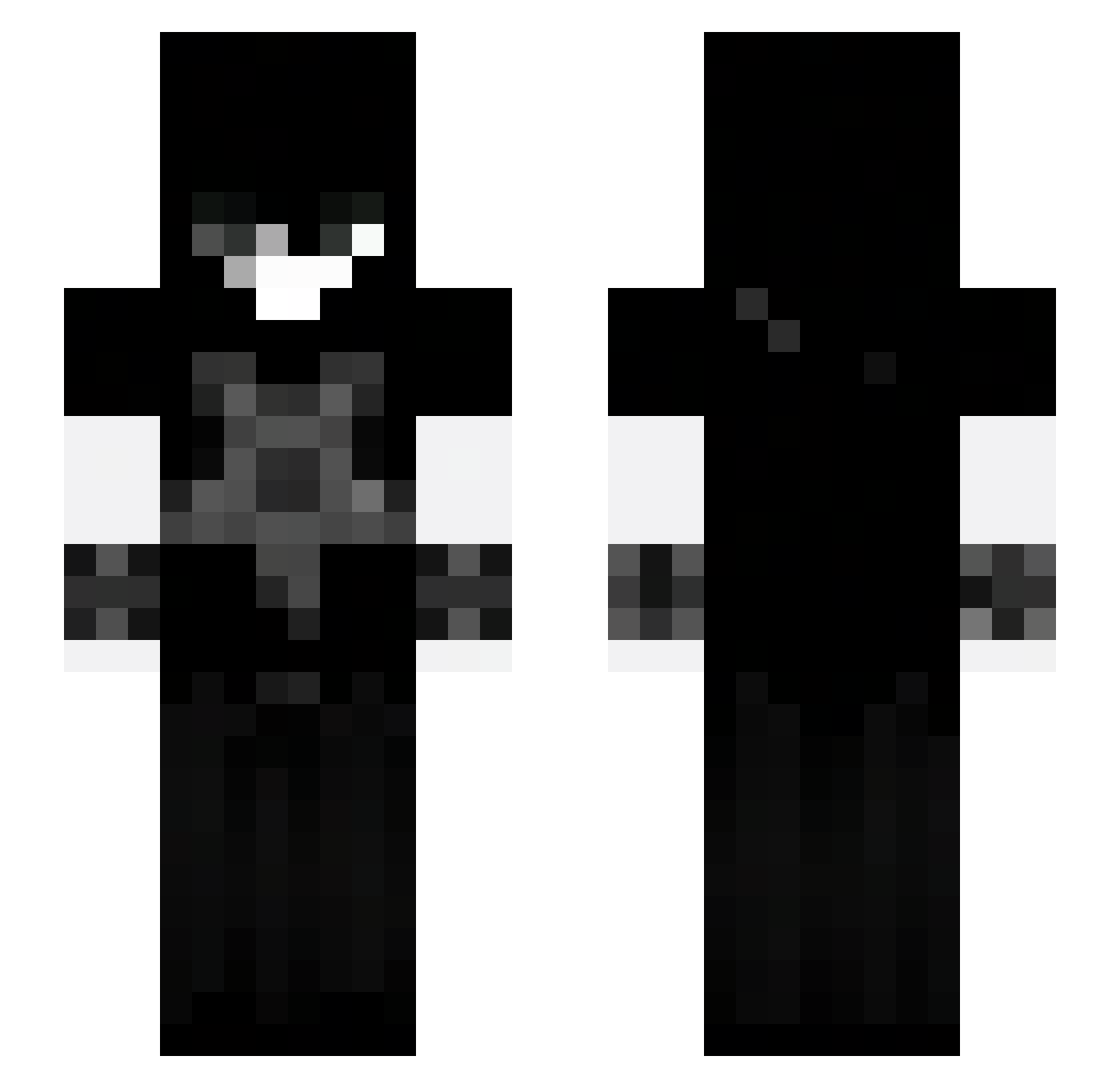 NwrX Minecraft skin, front and back view