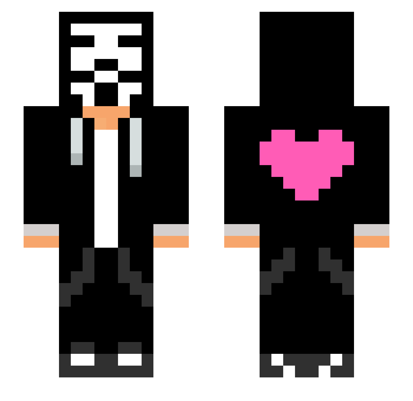Apoplex Minecraft skin, front and back view