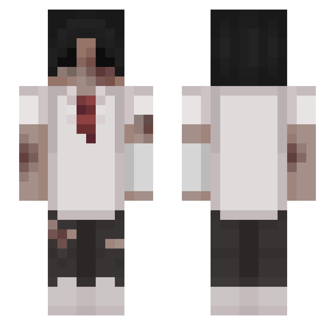 mccarti Minecraft skin, front and back view