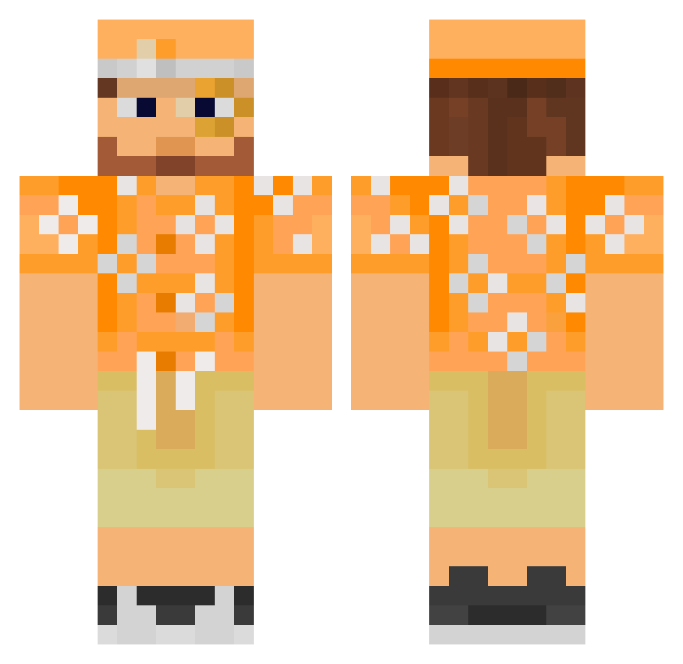 Greatgifter Minecraft skin, front and back view