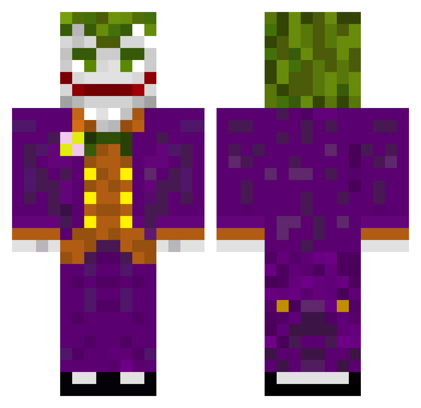 Teobal Minecraft skin, front and back view