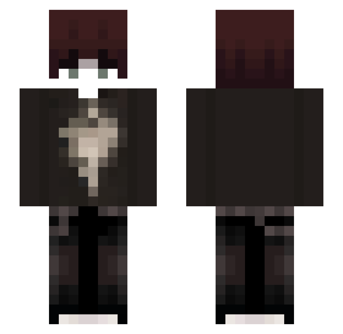 Beauwiththeflow Minecraft skin, front and back view