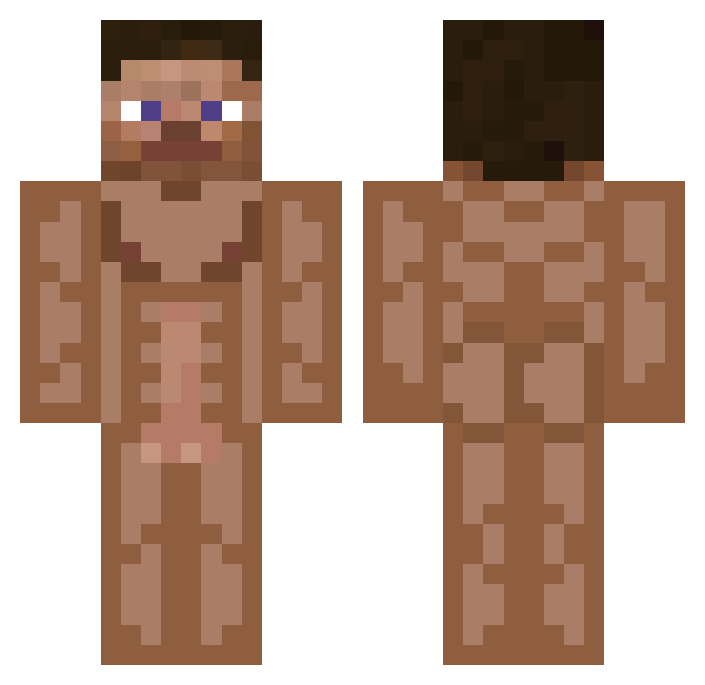 plumoblong Minecraft skin, front and back view