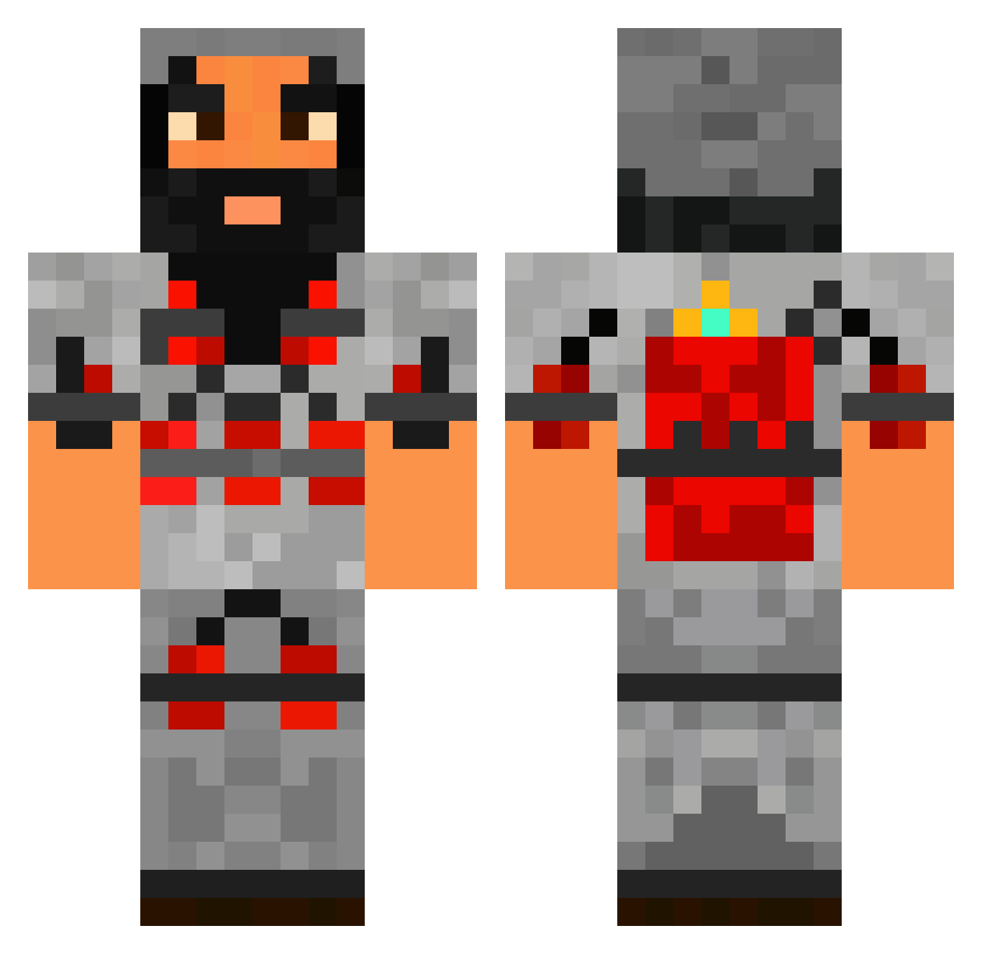 furmann Minecraft skin, front and back view