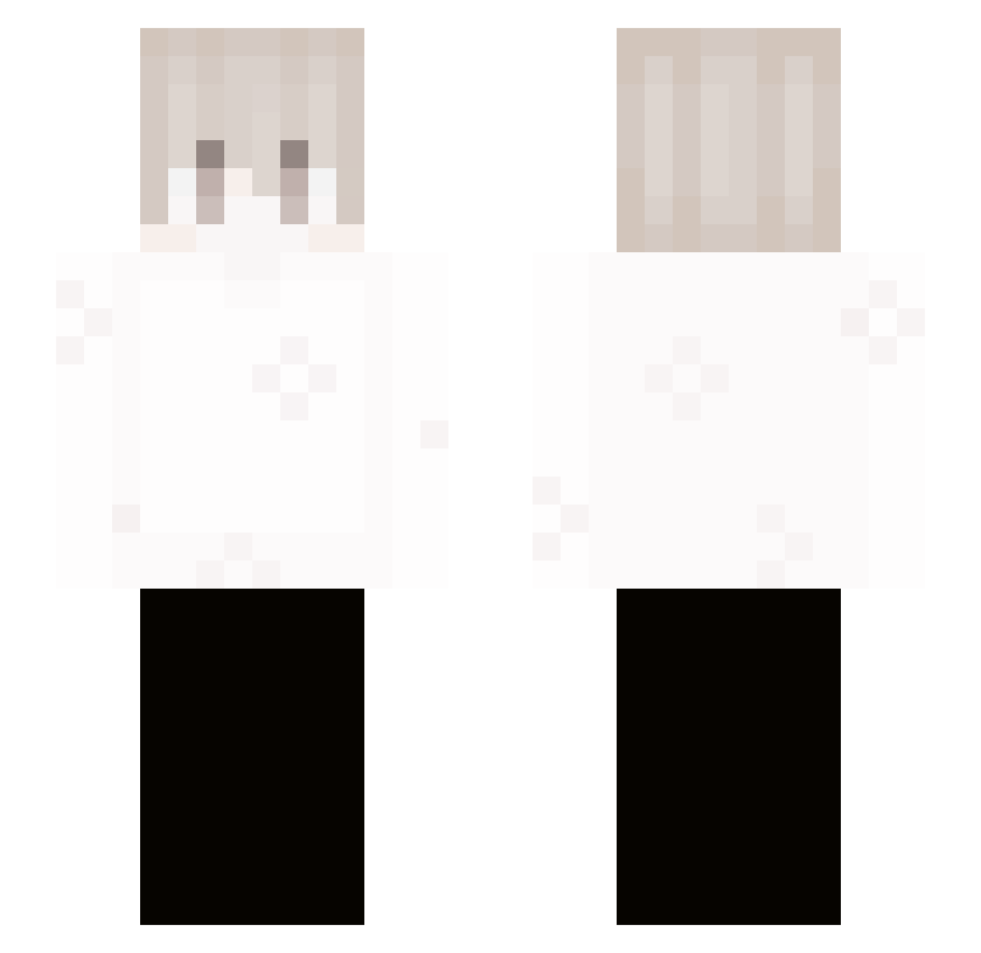 Intensives Minecraft skin, front and back view