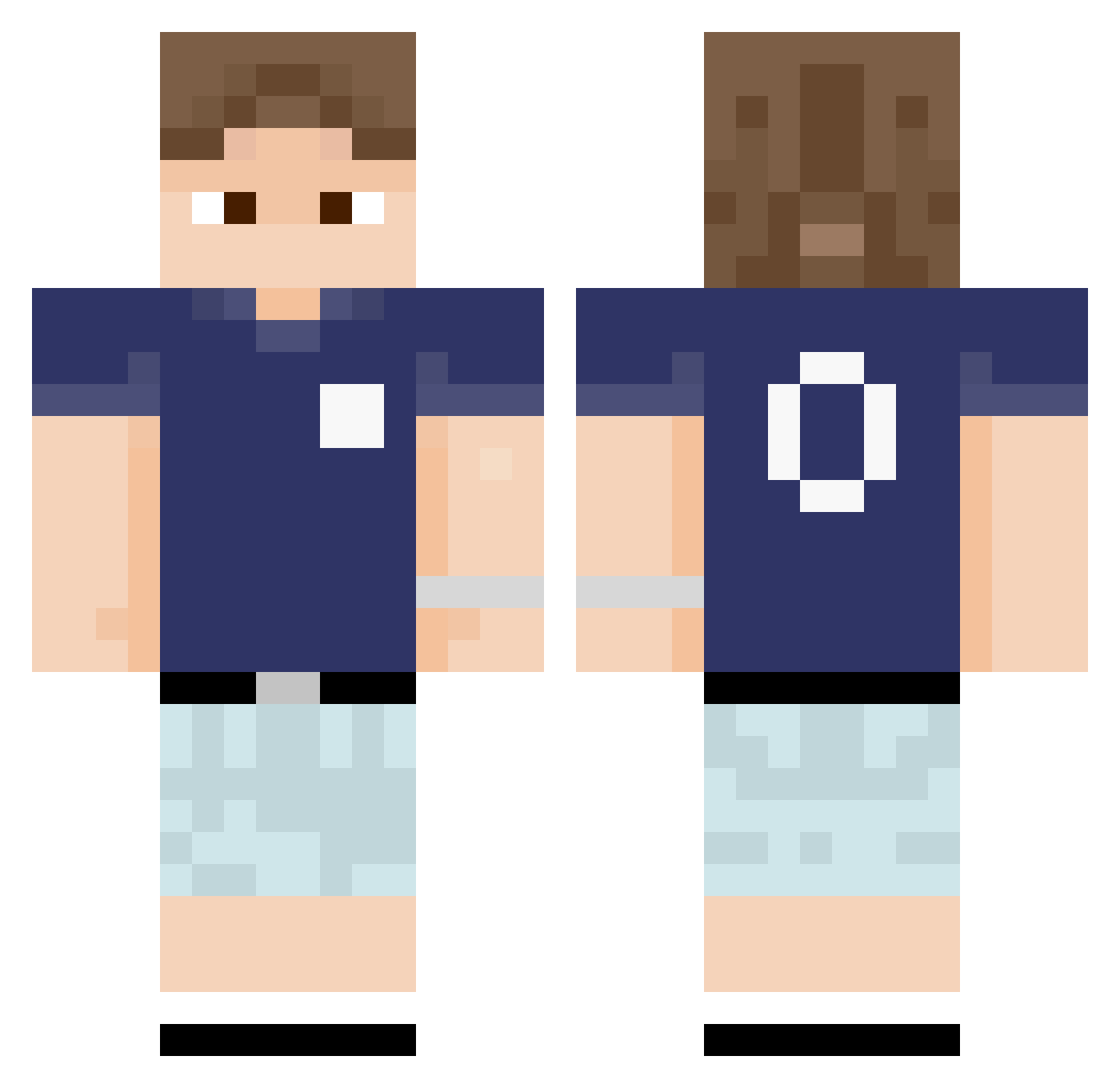 Akahades123 Minecraft skin, front and back view