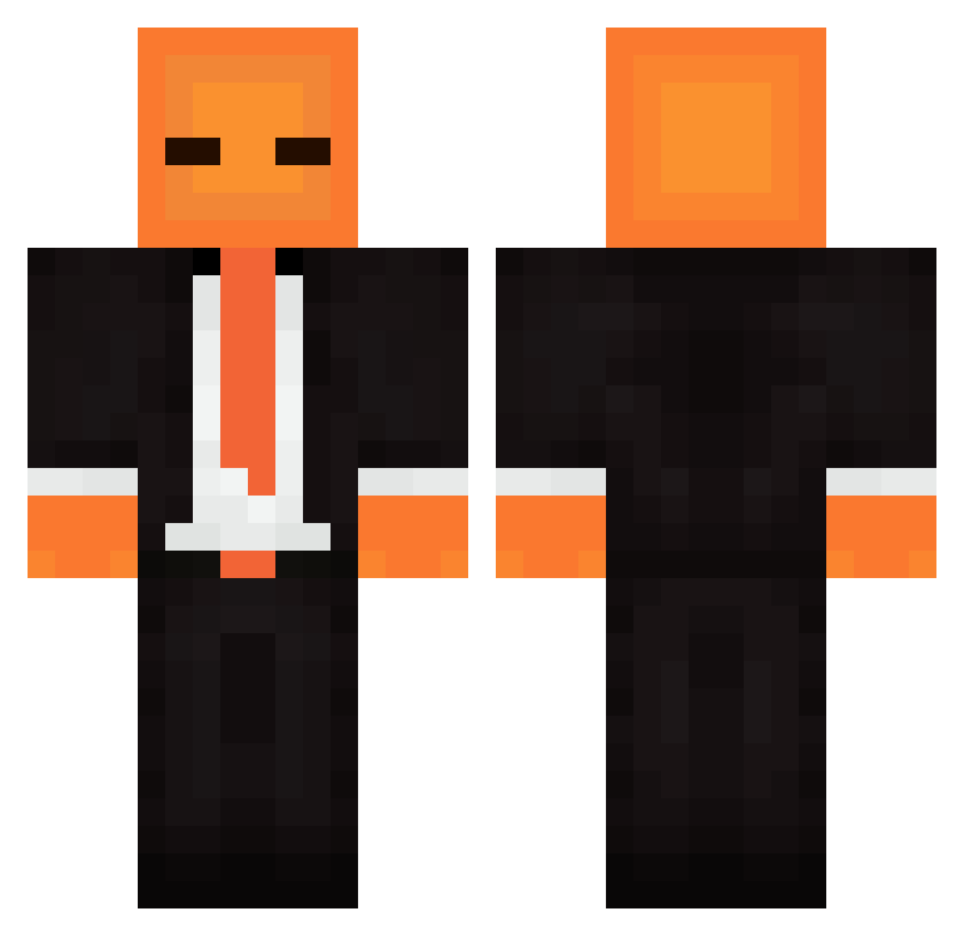 Explstq Minecraft skin, front and back view