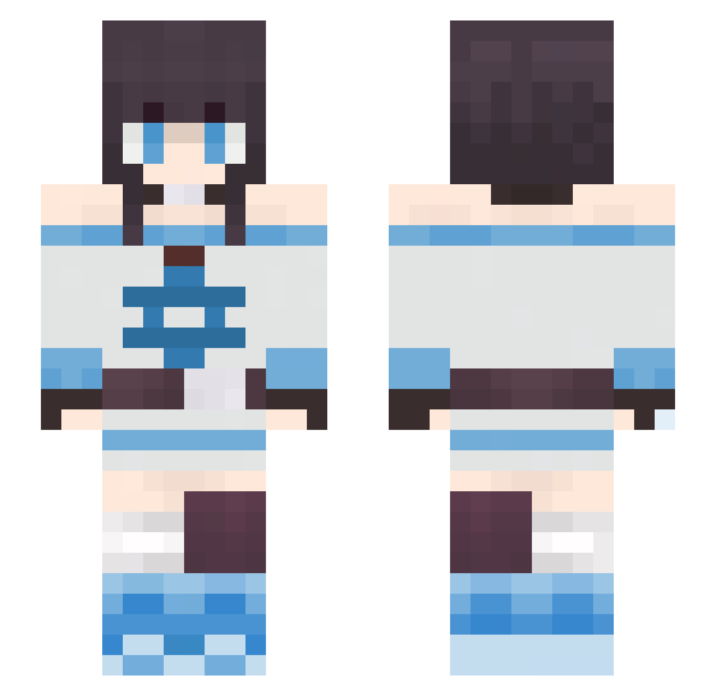 domnuman Minecraft skin, front and back view