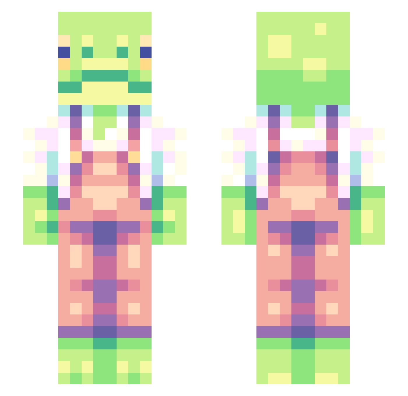 ChompRawrMoo Minecraft skin, front and back view
