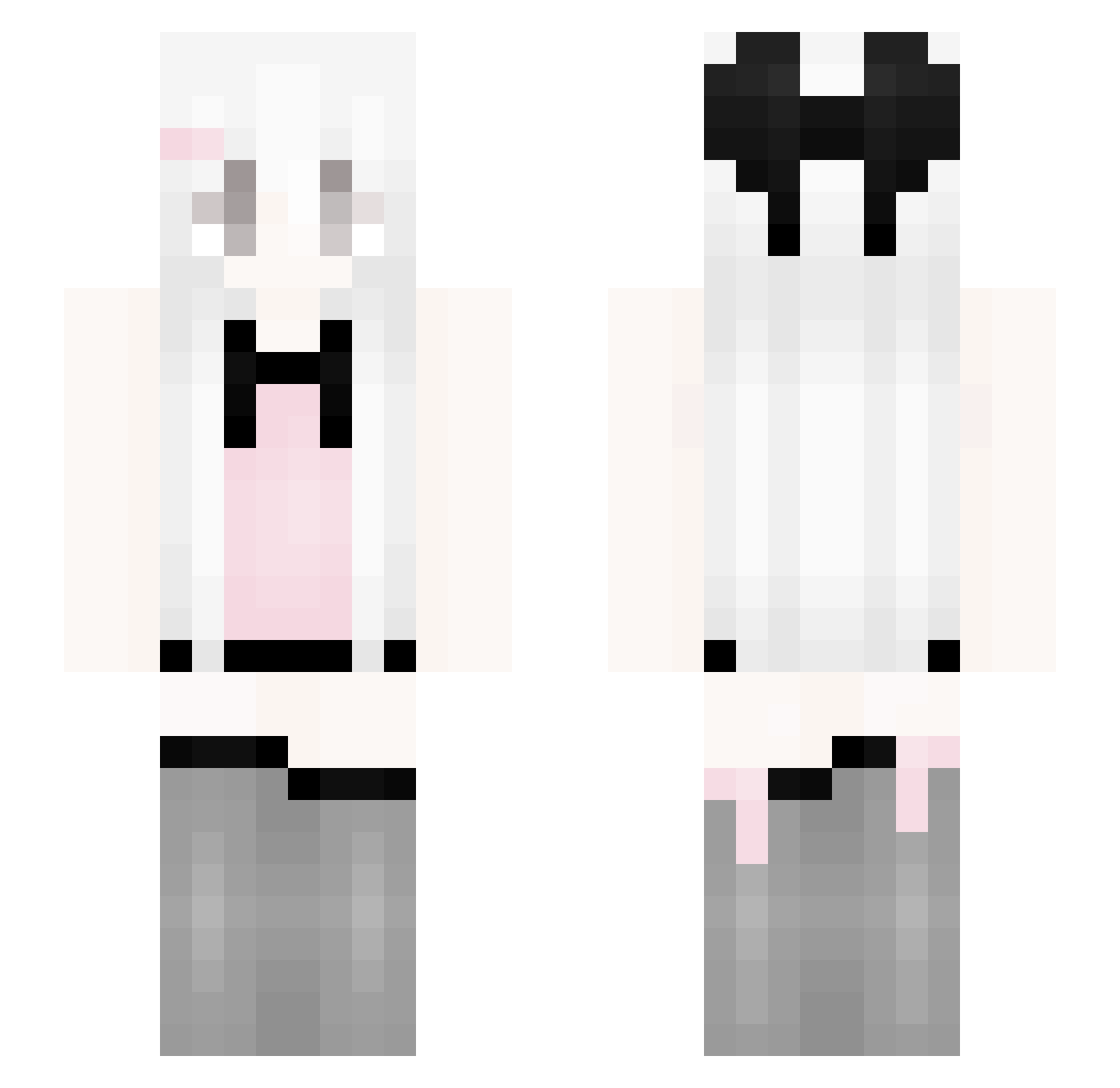 bubely Minecraft skin, front and back view