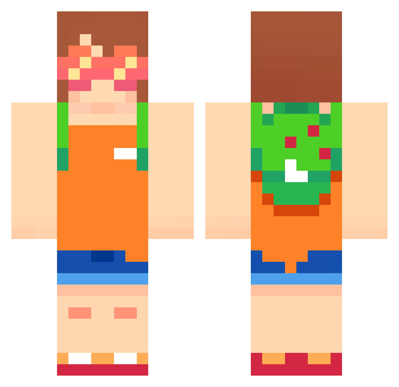 squiddoishere Minecraft skin, front and back view