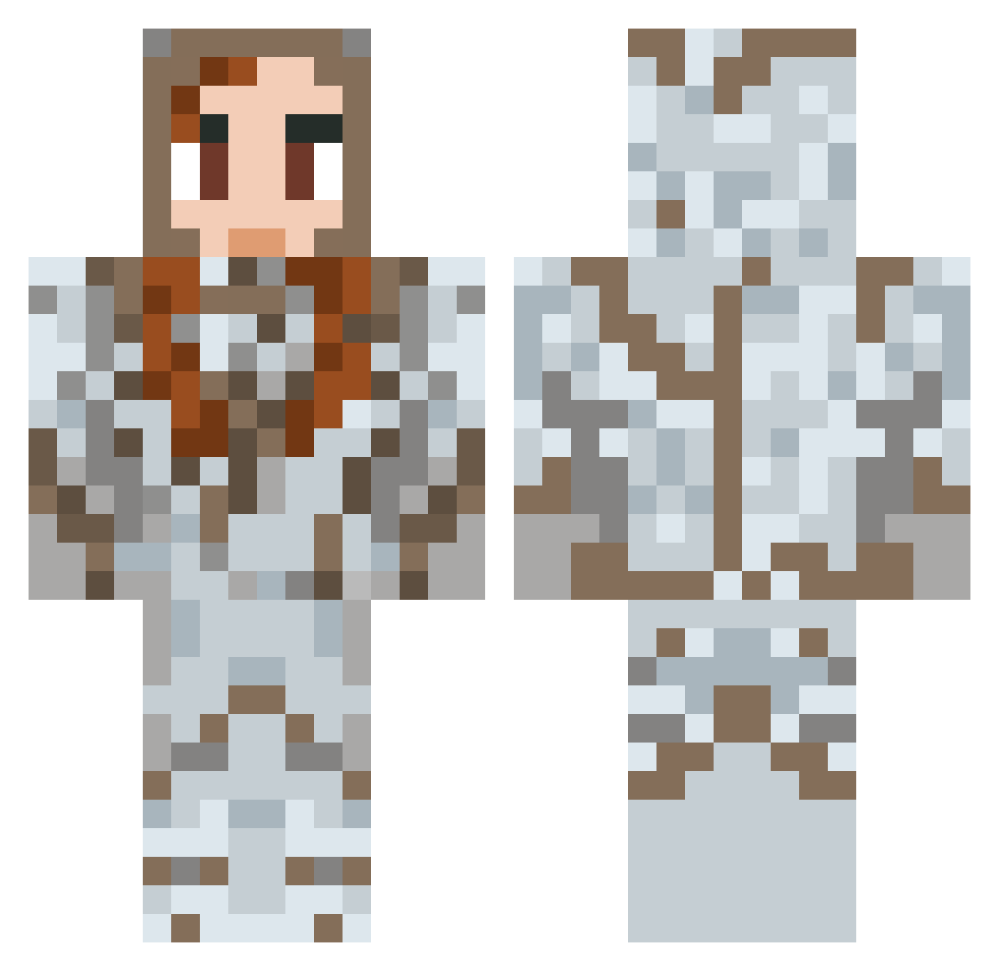 _Milligan_ Minecraft skin, front and back view