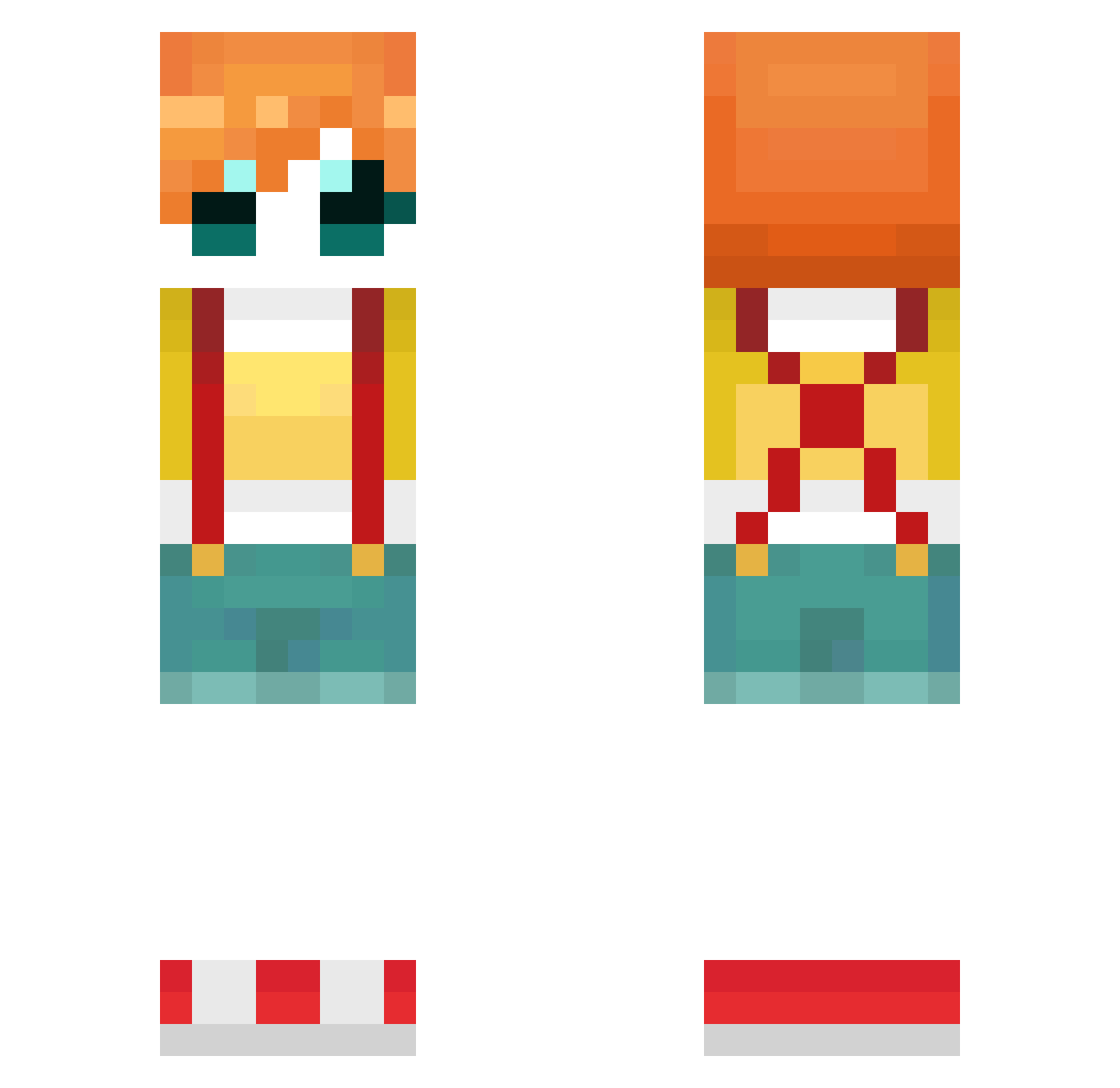 Manzana_16 Minecraft skin, front and back view
