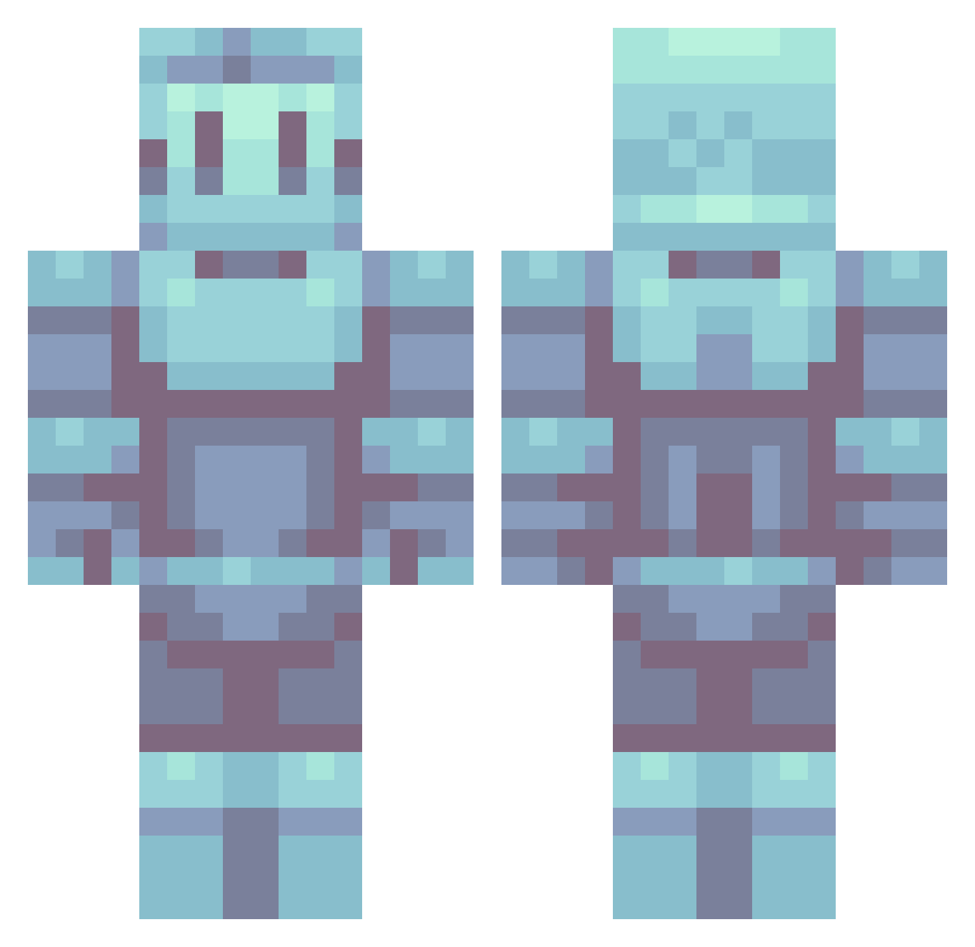 Scjhit Minecraft skin, front and back view