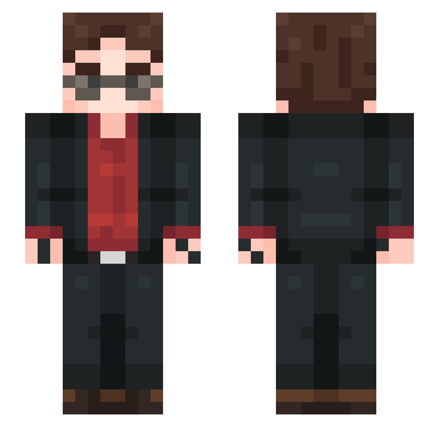 RazingAces Minecraft skin, front and back view