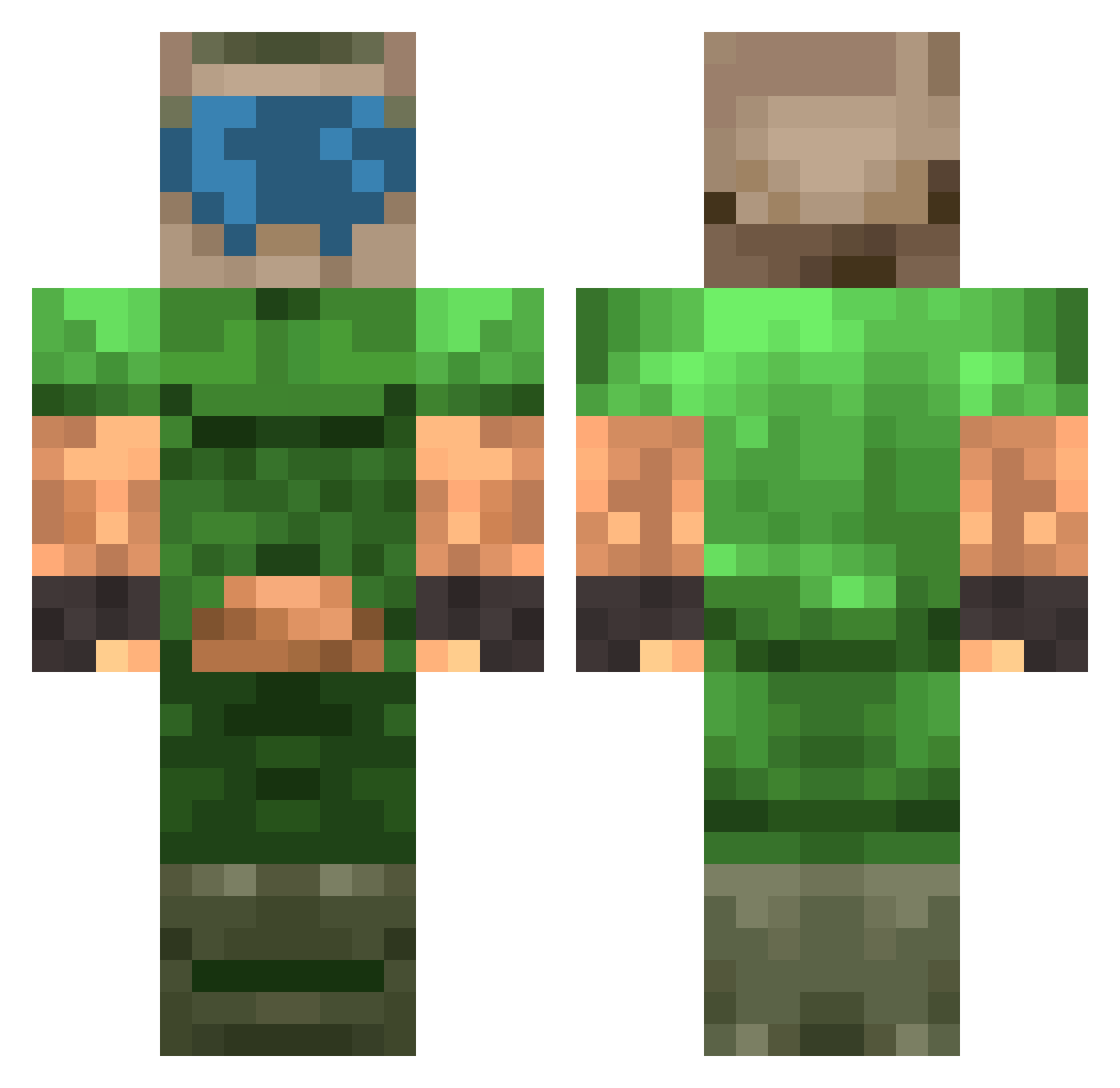 Hoggy Minecraft skin, front and back view