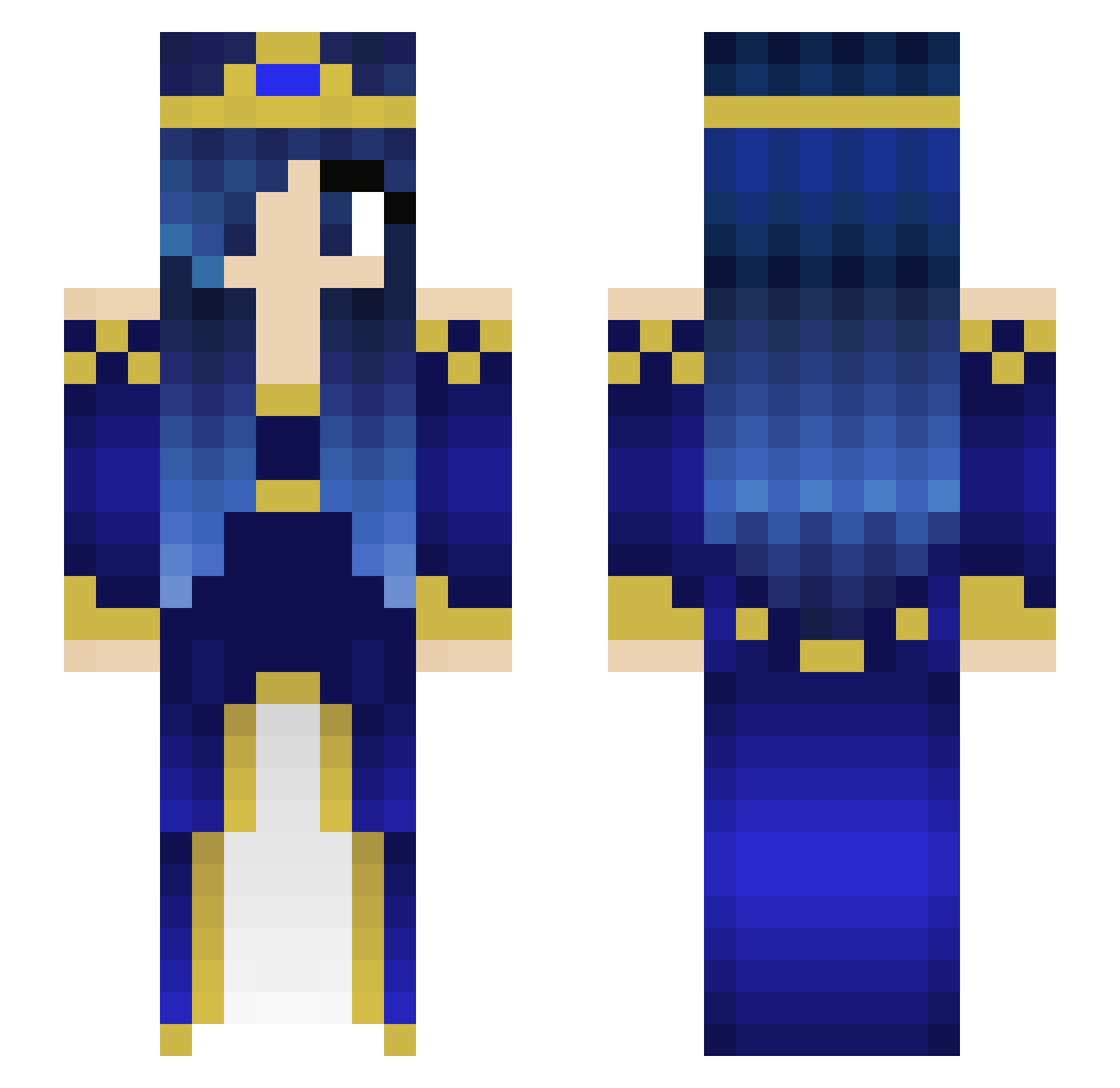 Amaranthaceous Minecraft skin, front and back view