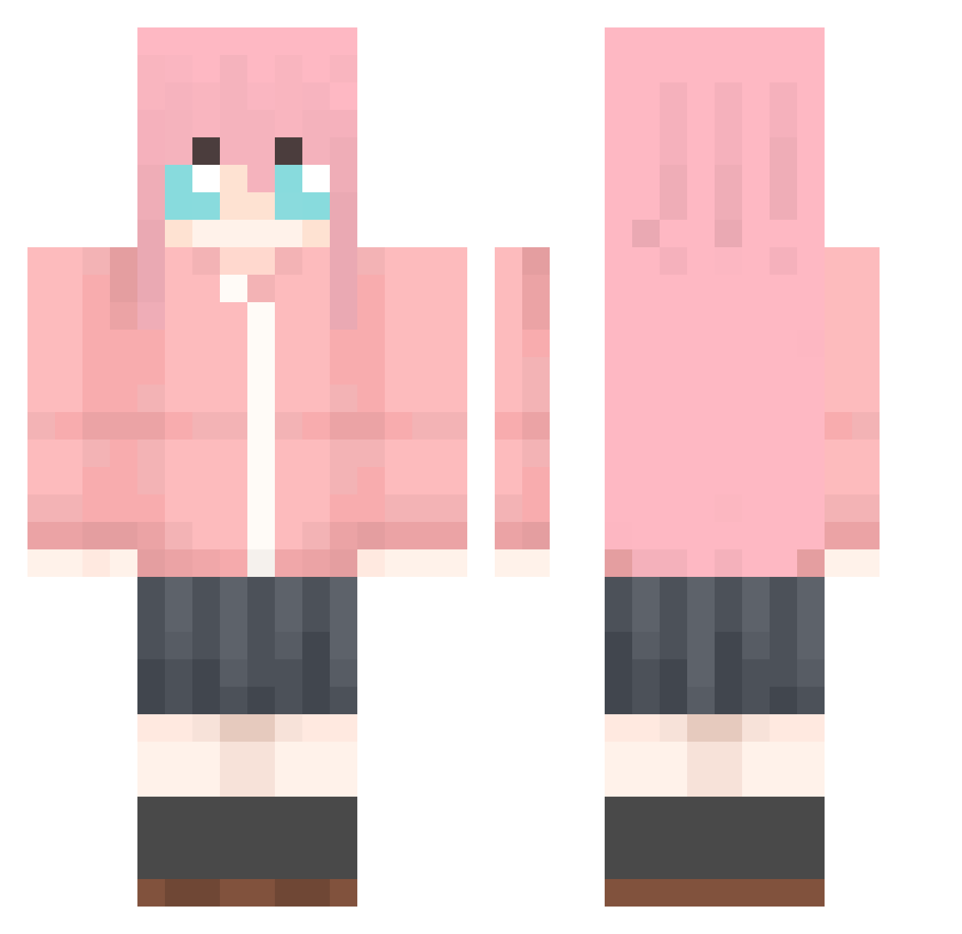 LittleSilly1024 Minecraft skin, front and back view