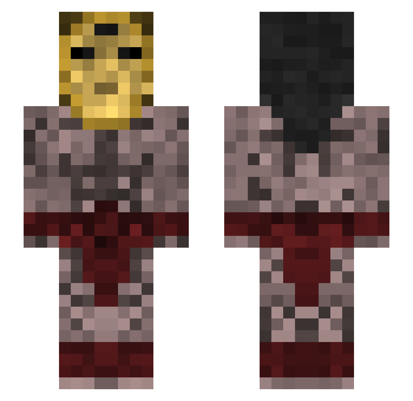 yataos Minecraft skin, front and back view