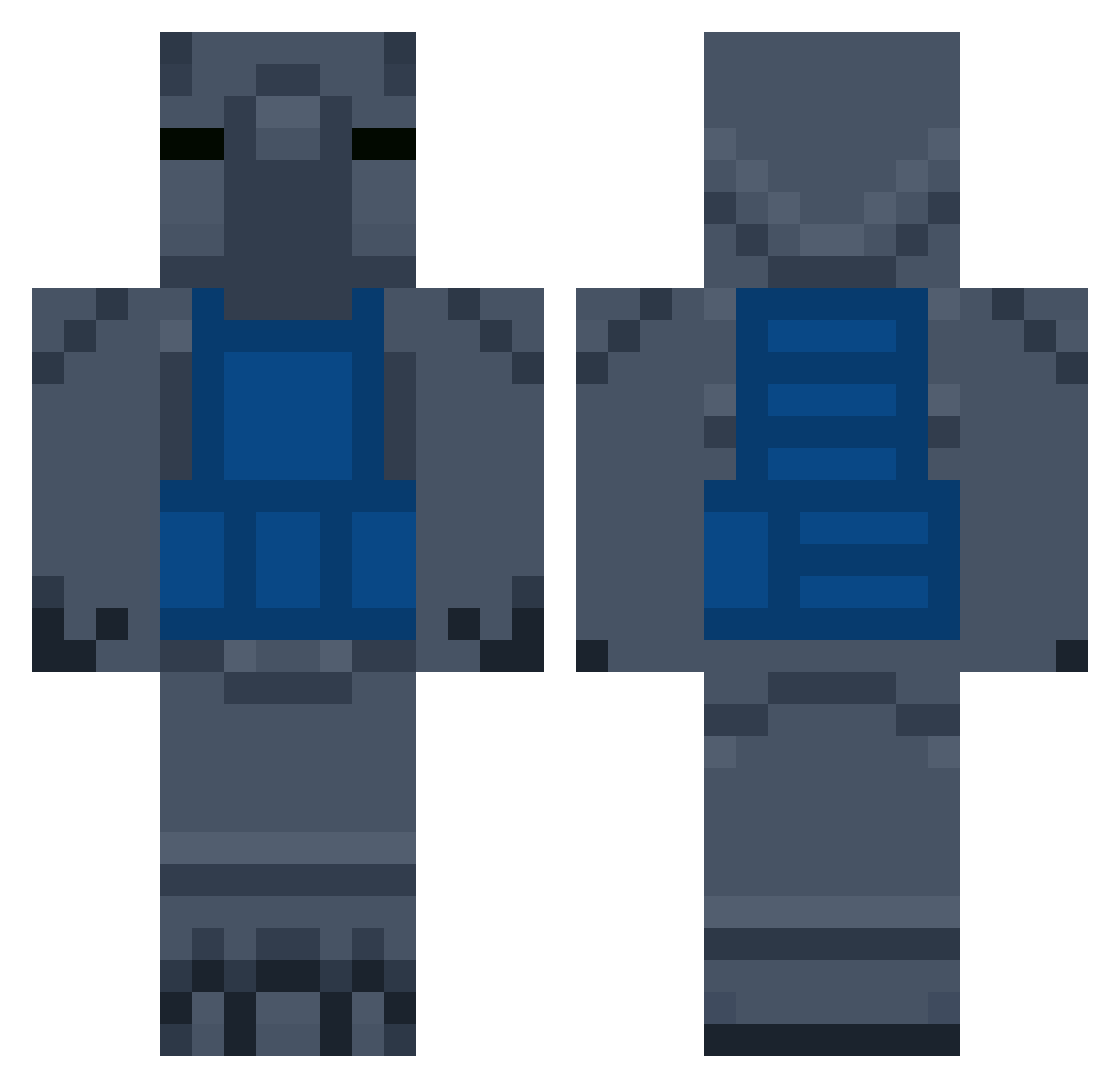 MiniRhino Minecraft skin, front and back view