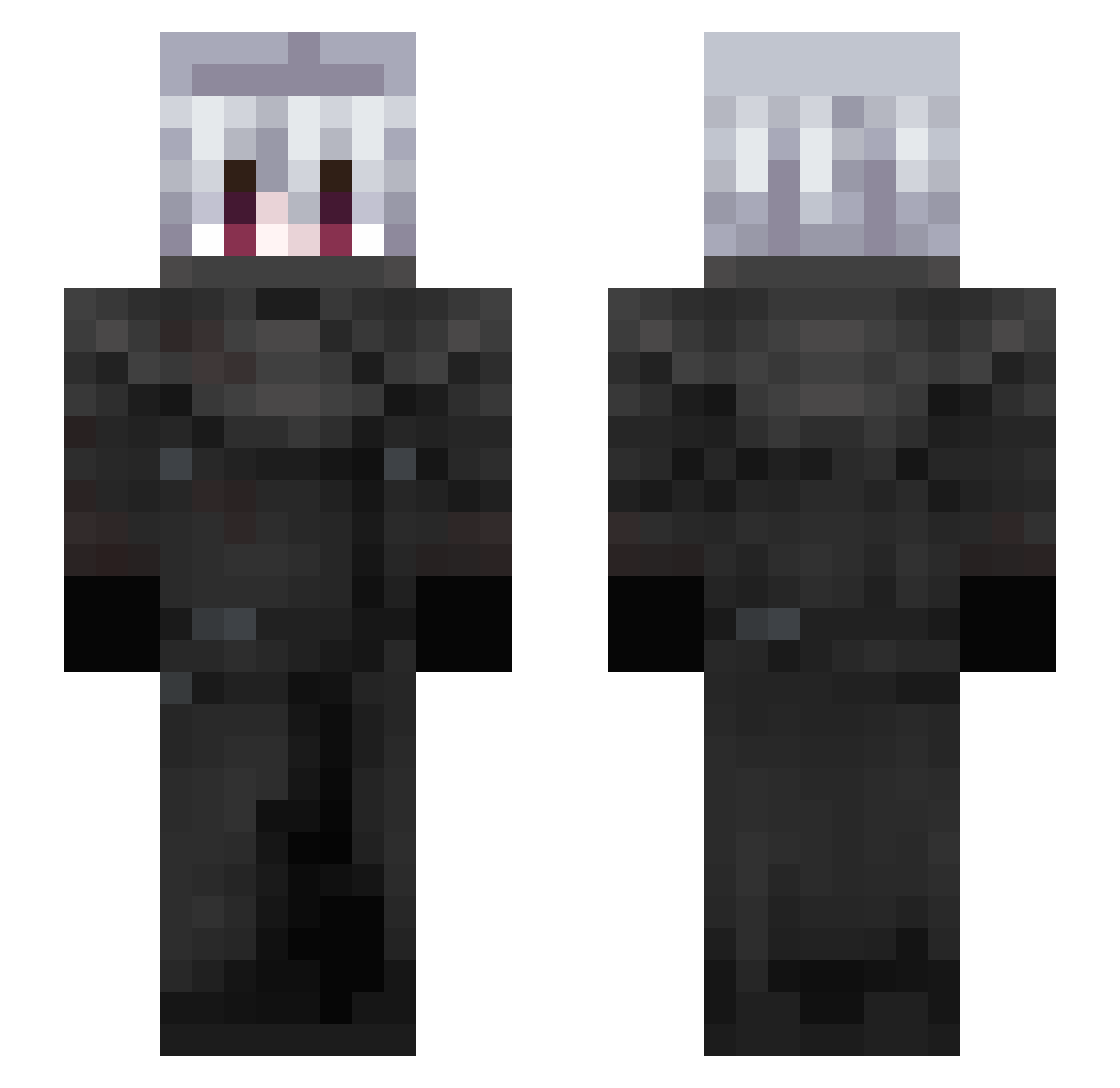 ItzZayne Minecraft skin, front and back view