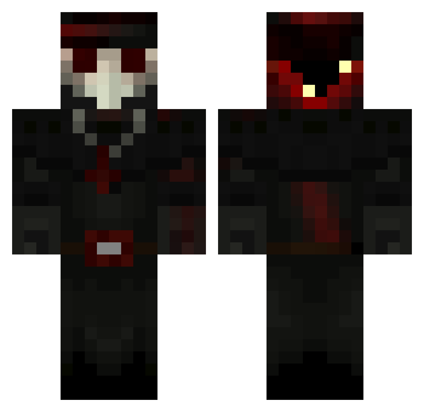 CrotaPlague Minecraft skin, front and back view