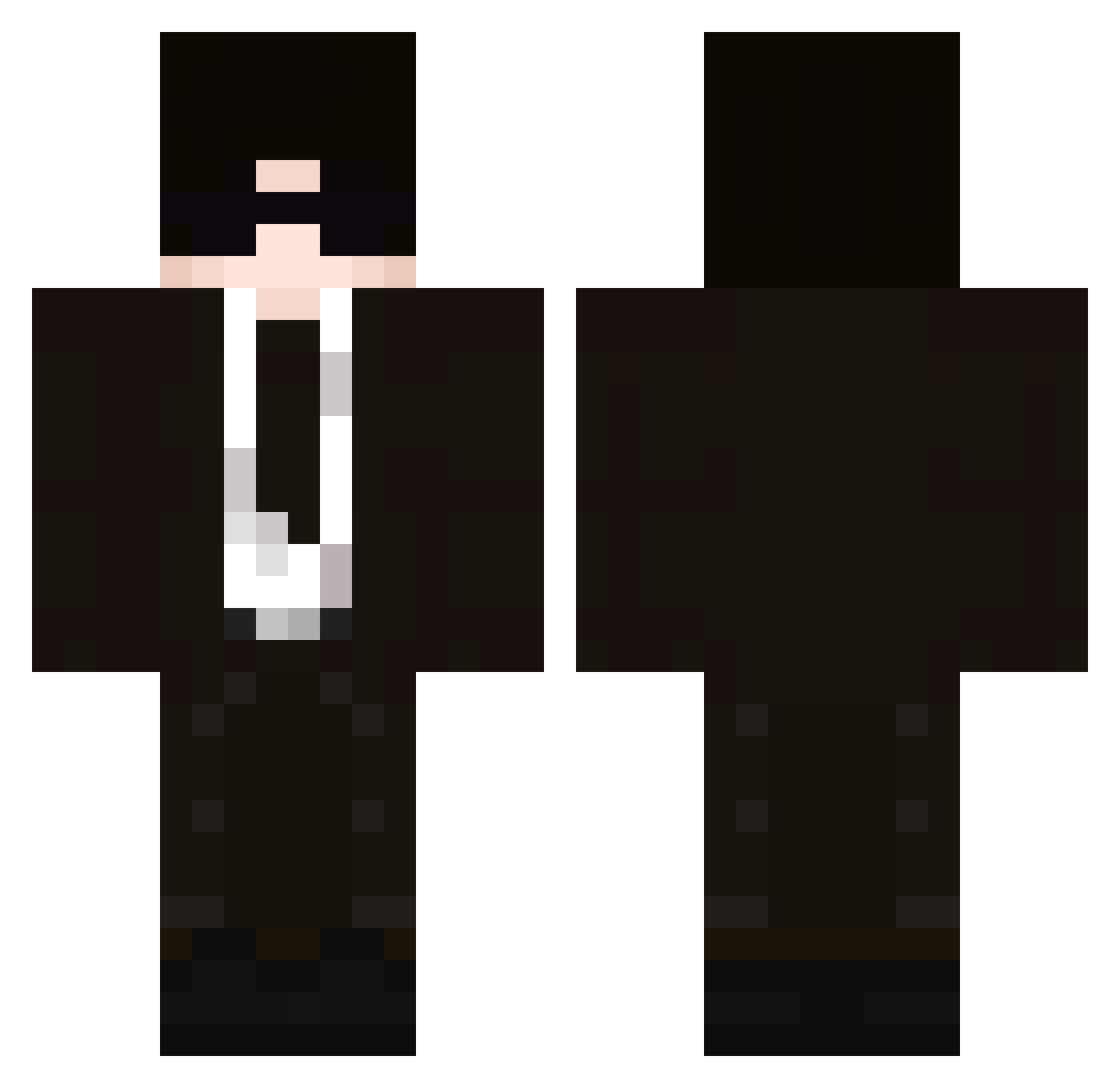 Tuphee Minecraft skin, front and back view