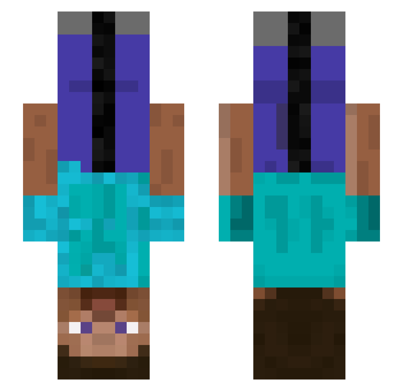 OliverClozov6 Minecraft skin, front and back view
