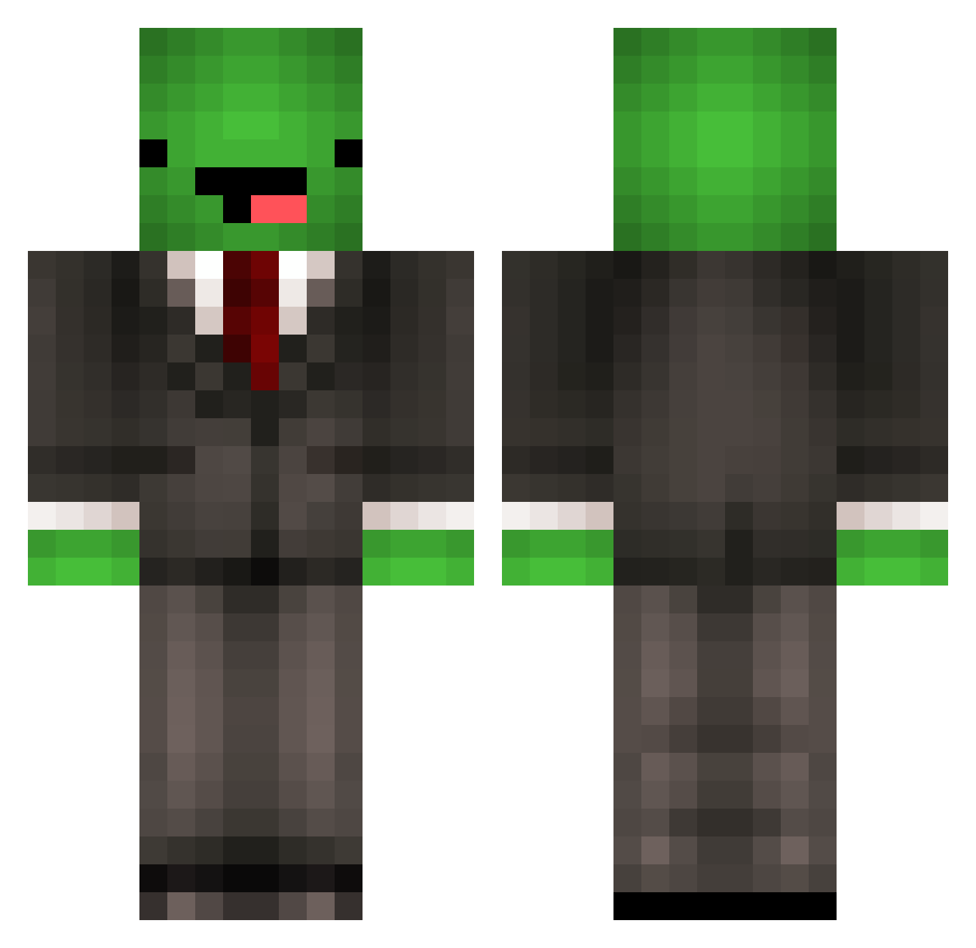 Steavn Minecraft skin, front and back view