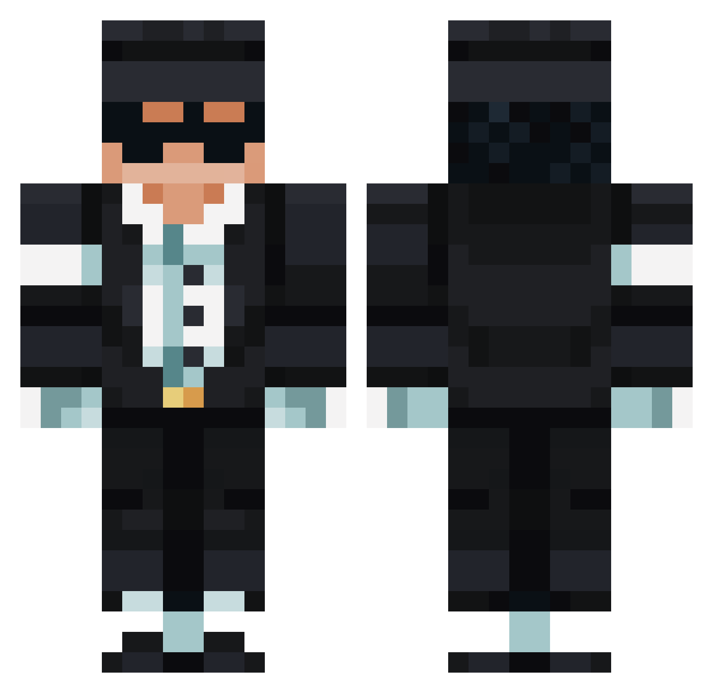 Jer0Rv Minecraft skin, front and back view