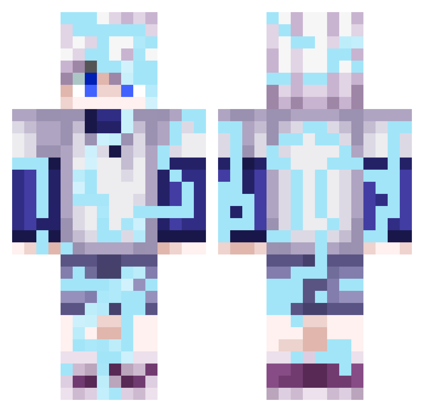 KilluaWoahh Minecraft skin, front and back view