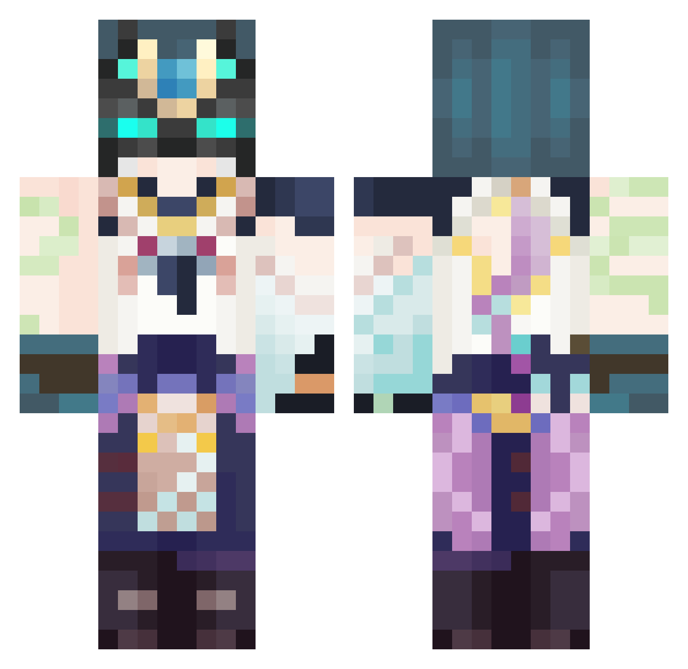 professional_fe Minecraft skin, front and back view