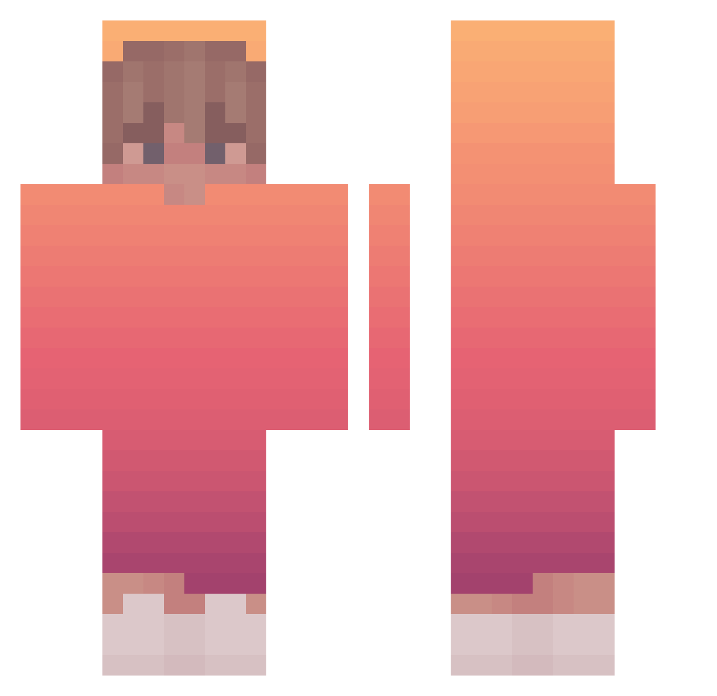 dyrm4n Minecraft skin, front and back view