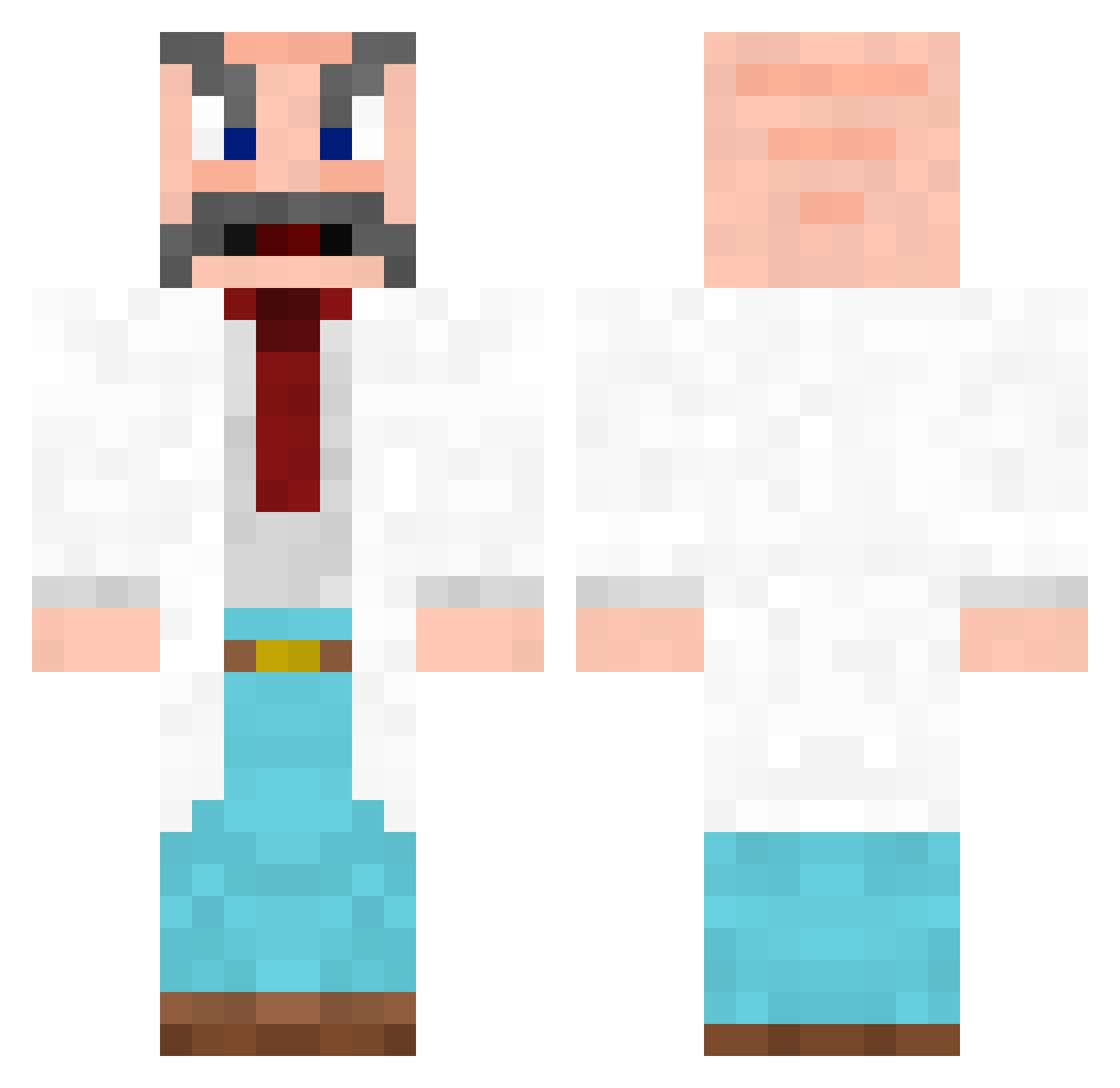 Xenophonic Minecraft skin, front and back view