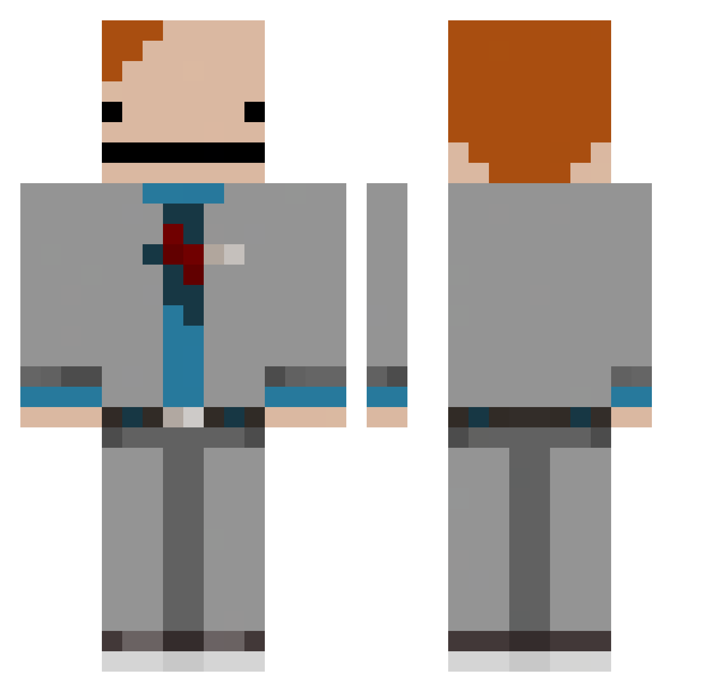 AlexJutsu12 Minecraft skin, front and back view