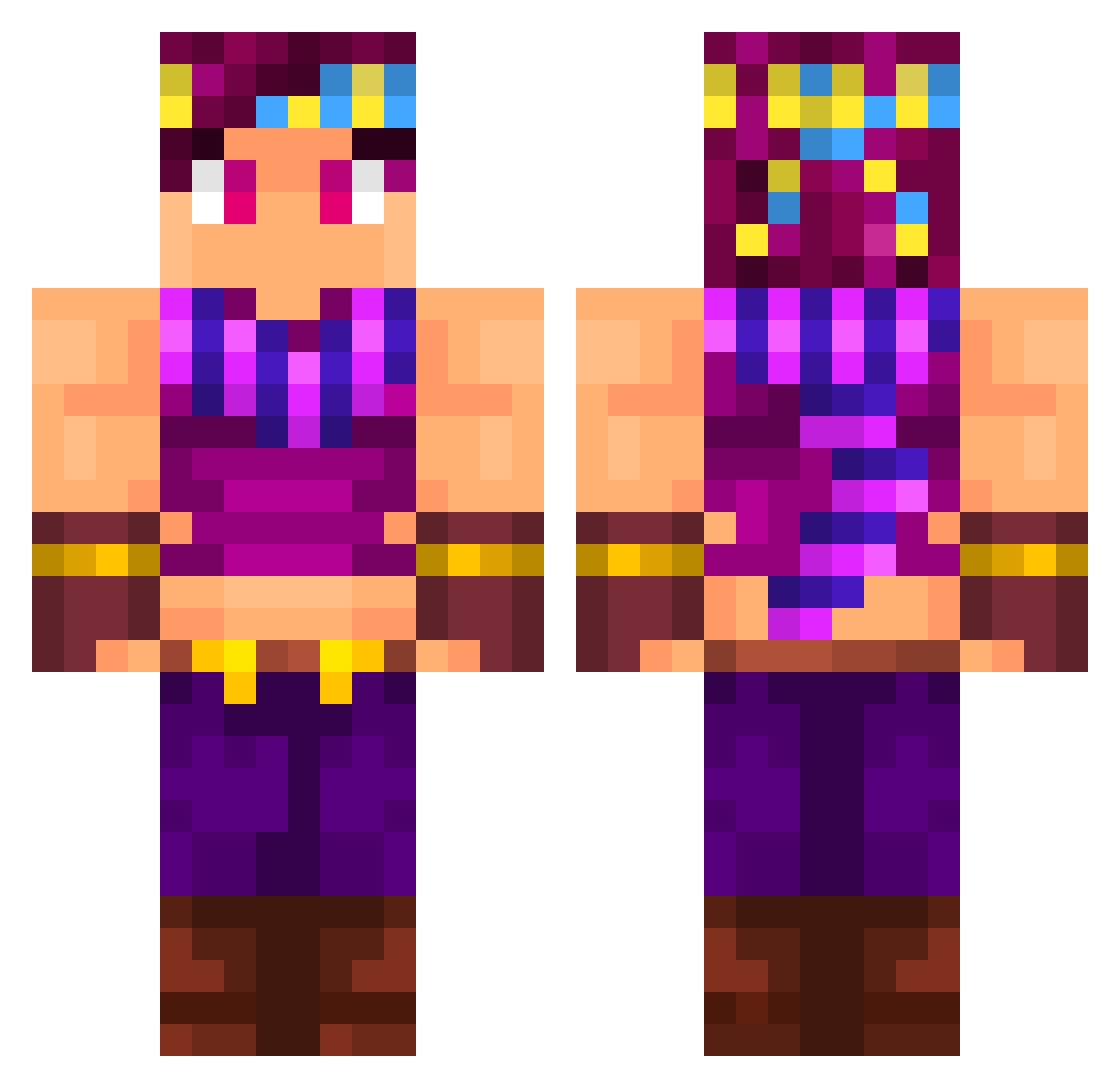 Cenomanis Minecraft skin, front and back view
